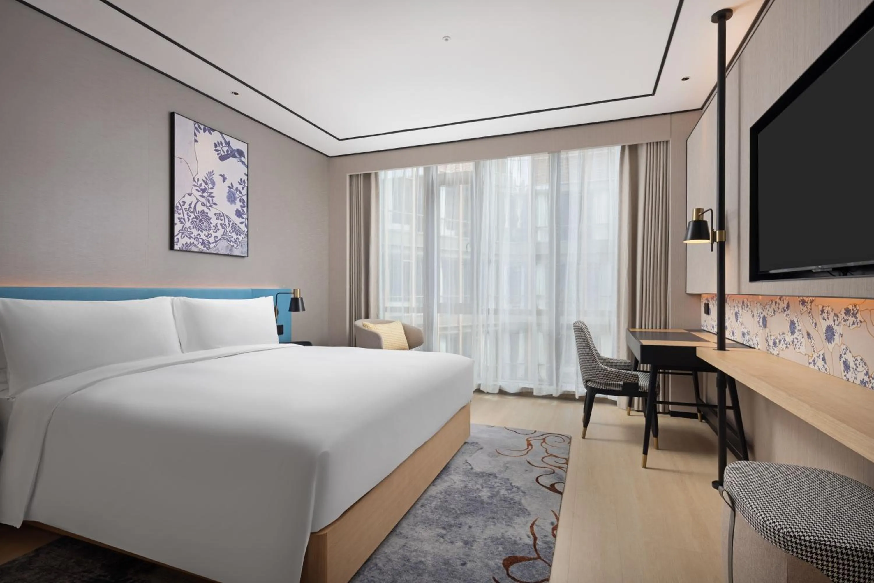 Bed in Hilton Garden Inn Jingdezhen Taoyuan Valley