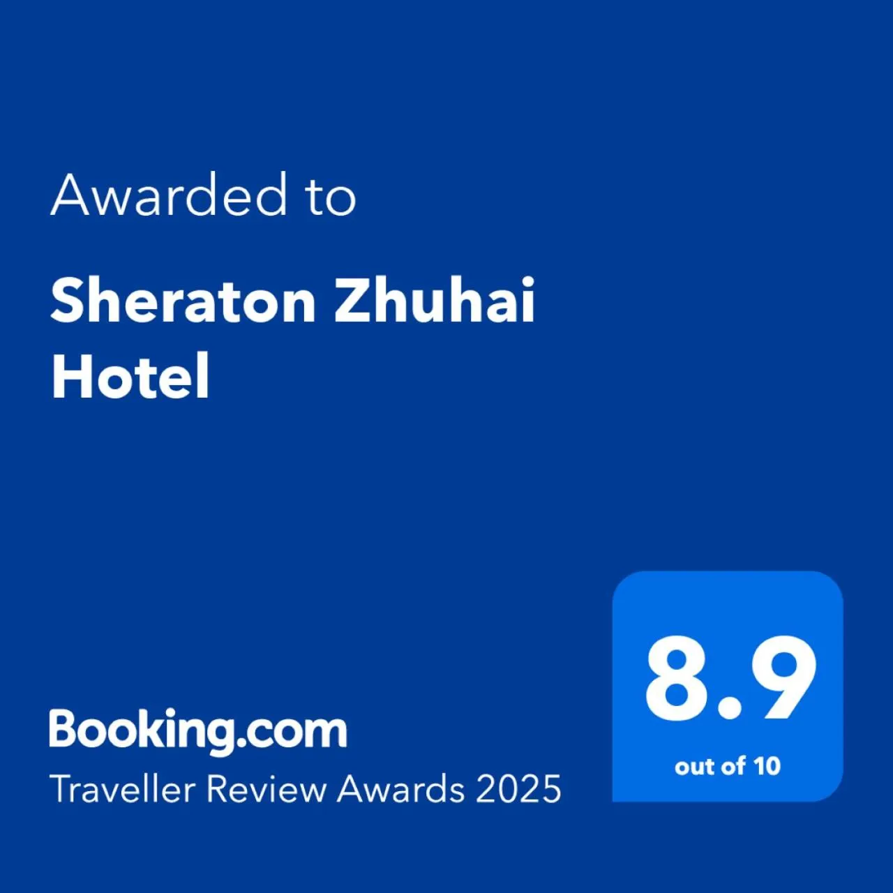 Certificate/Award in Sheraton Zhuhai Hotel