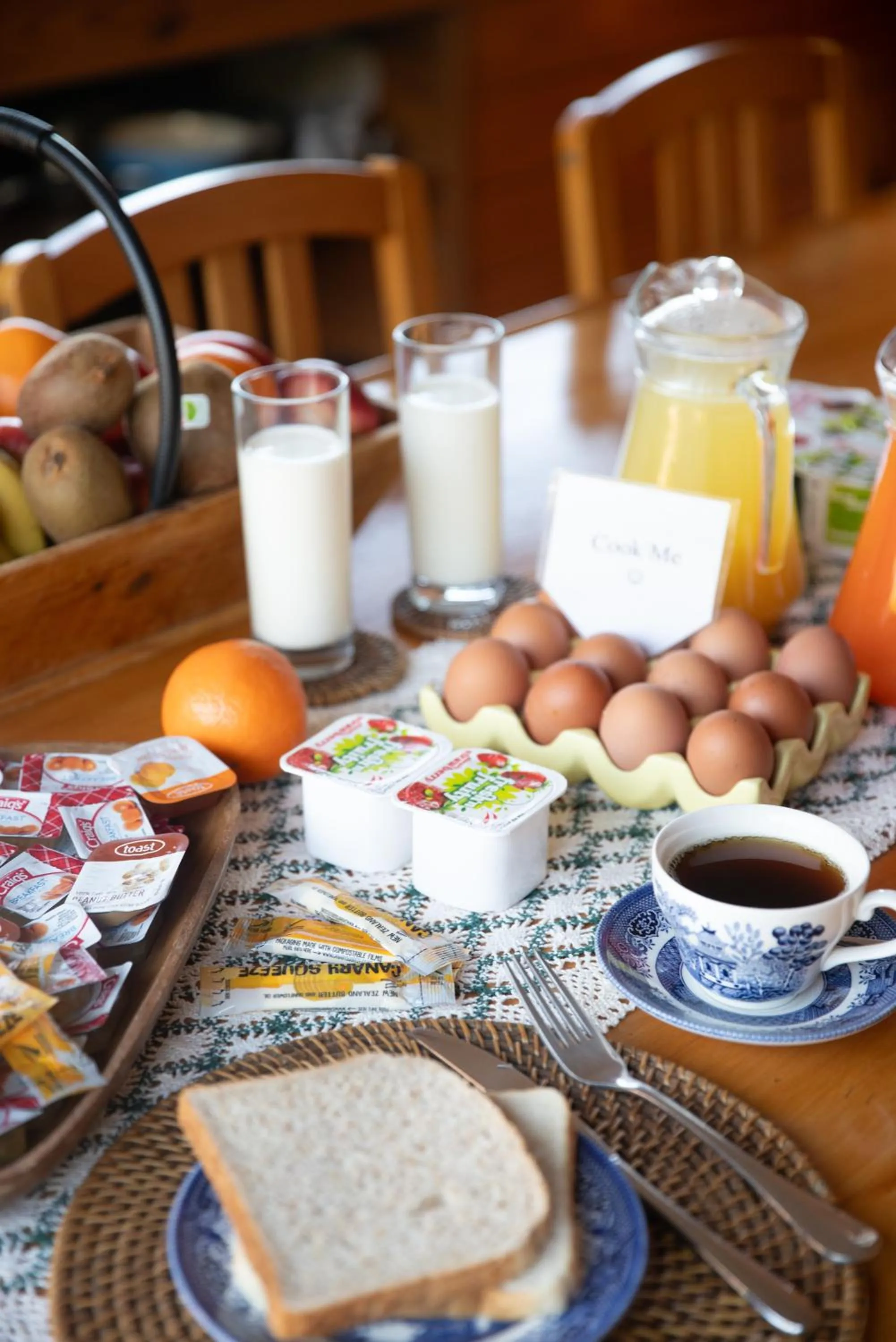 Buffet breakfast in Fox Glacier Lodge