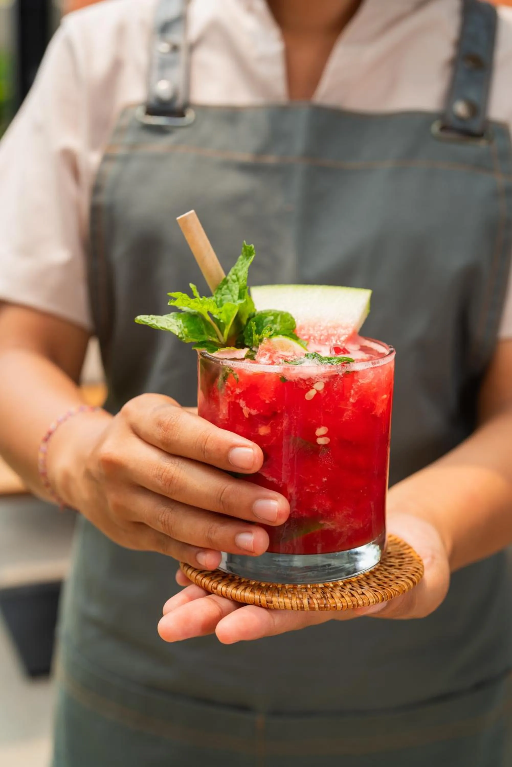 Drinks in Ubud Mas Glamping Luxury Tent