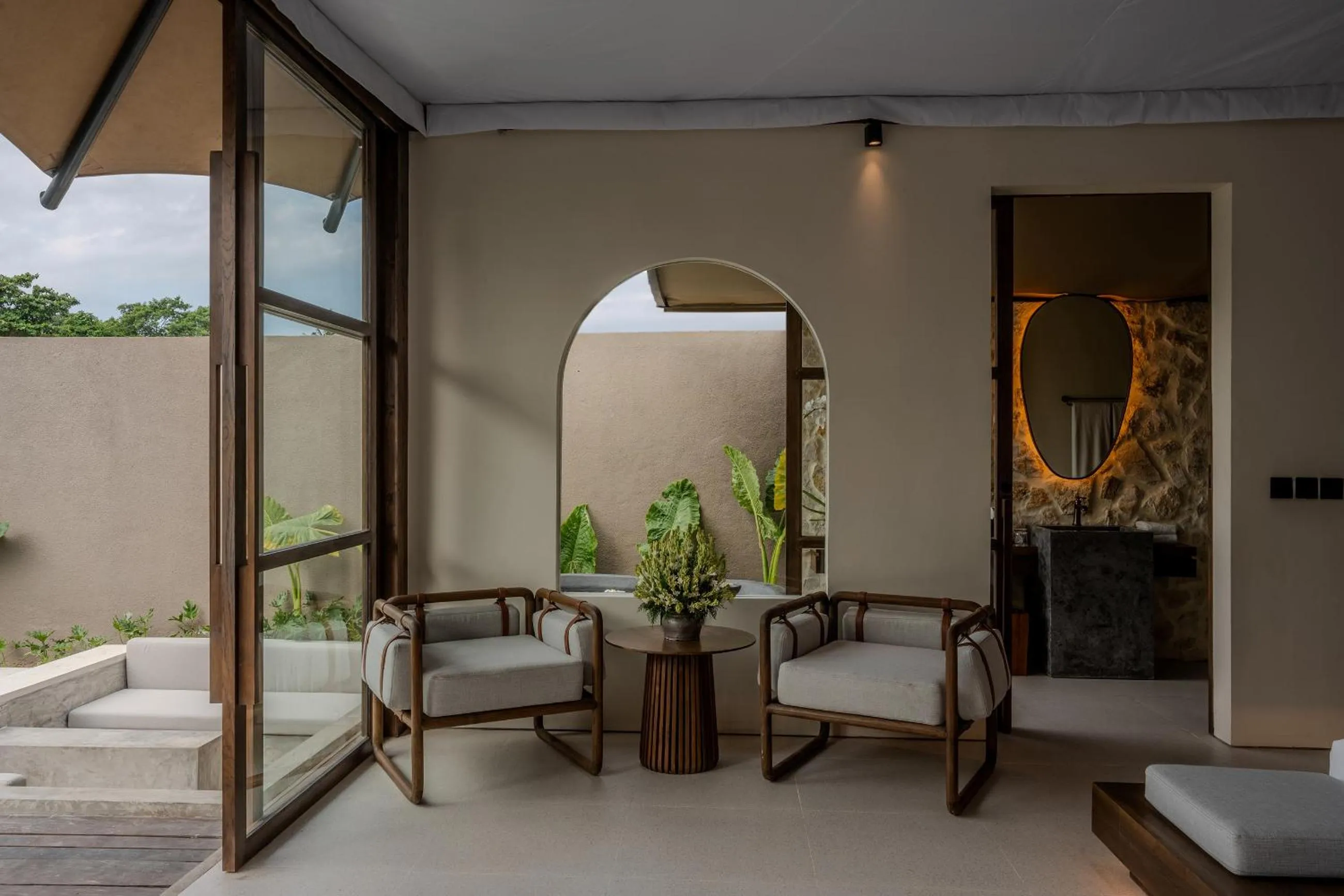 Seating area in Ubud Mas Glamping Luxury Tent