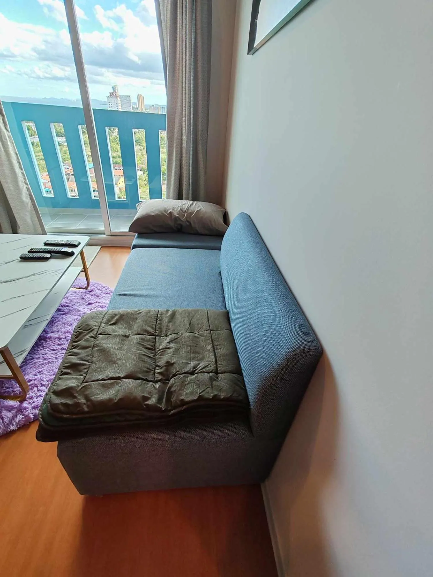 Balcony/Terrace, Bed in Lumpini Seaview Cha-am Sabai Sabai