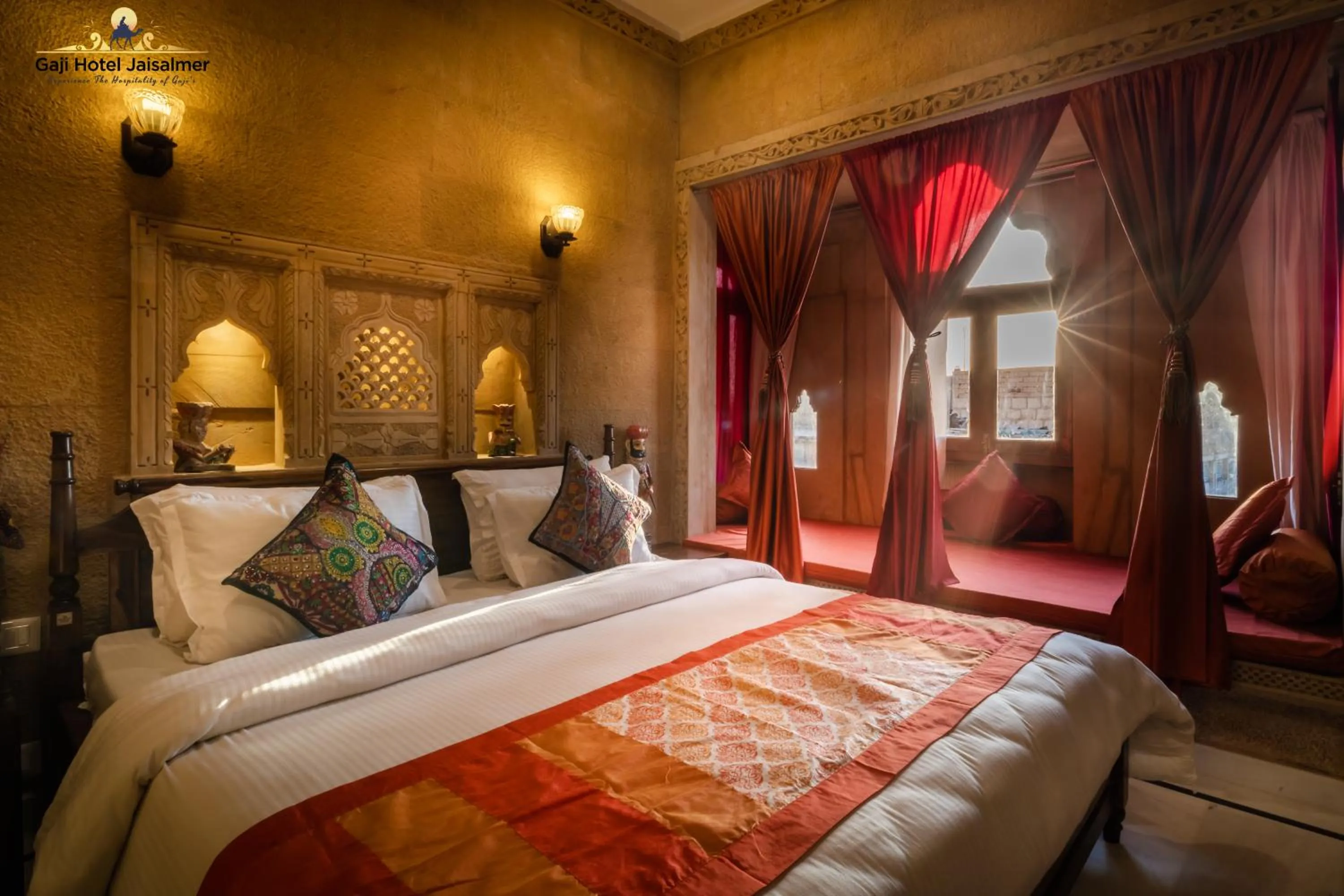 Bed in Gaji Hotel Jaisalmer