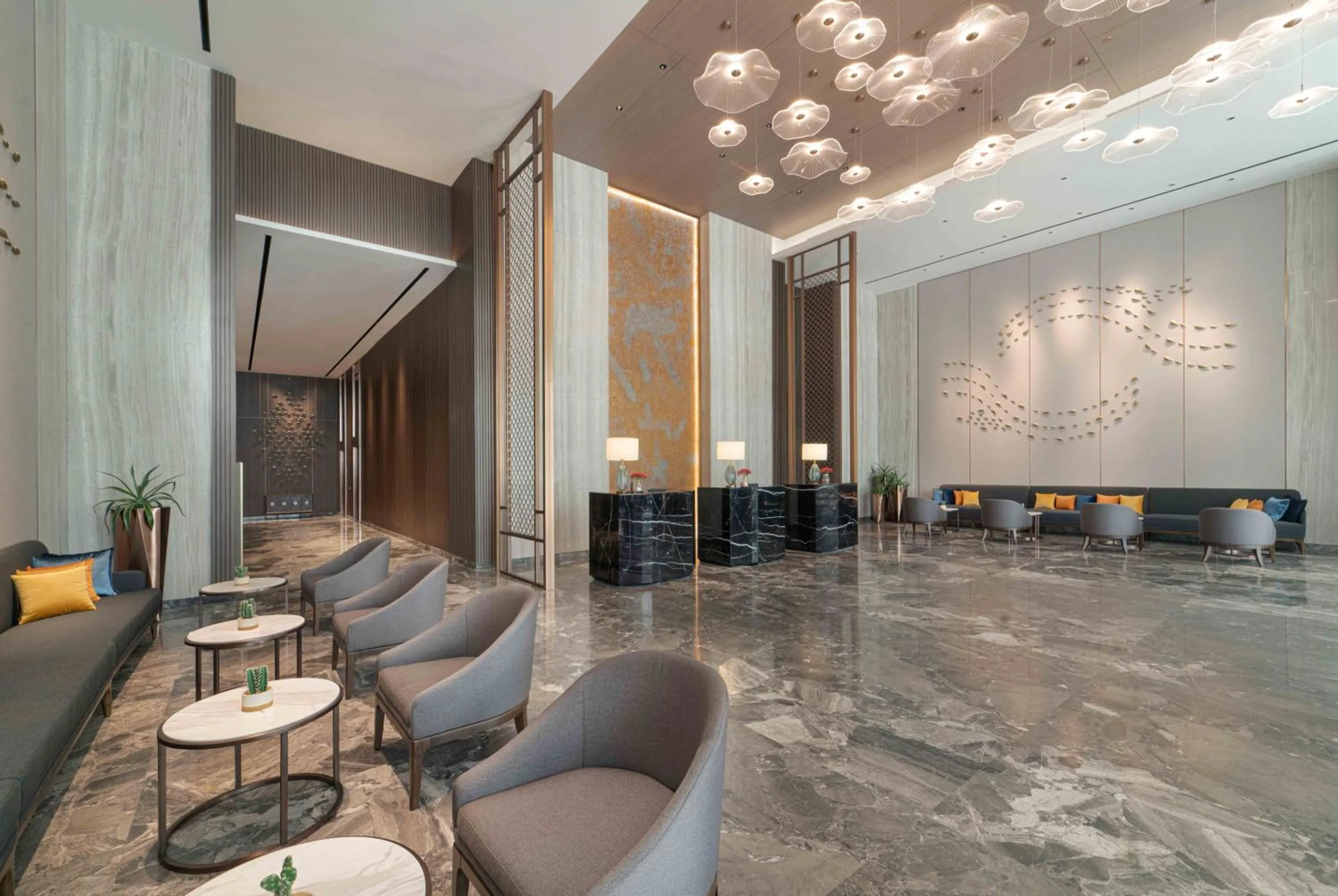 Lobby or reception in Oakwood Hotel & Apartments Grand Batam