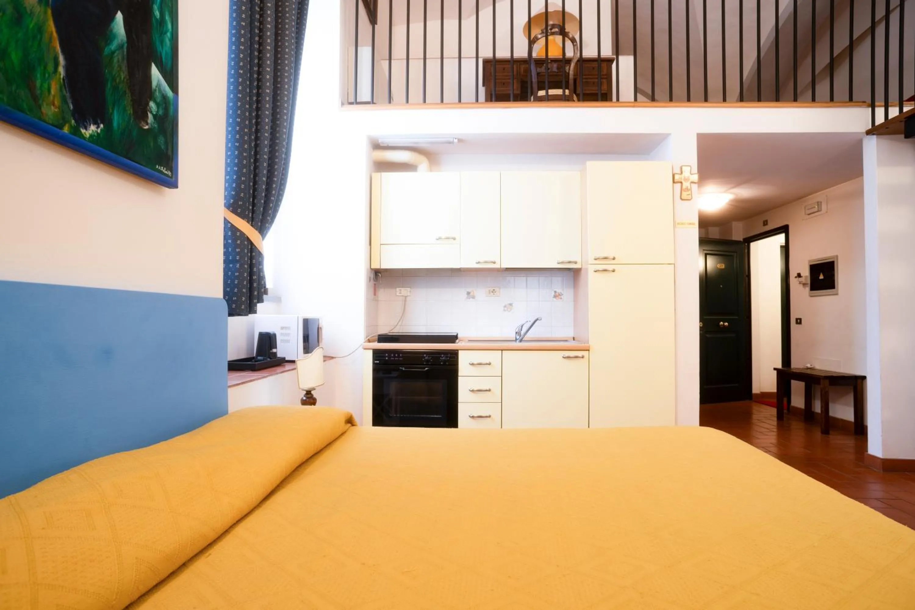 Kitchen or kitchenette, Bed in Hotel Residence La Contessina