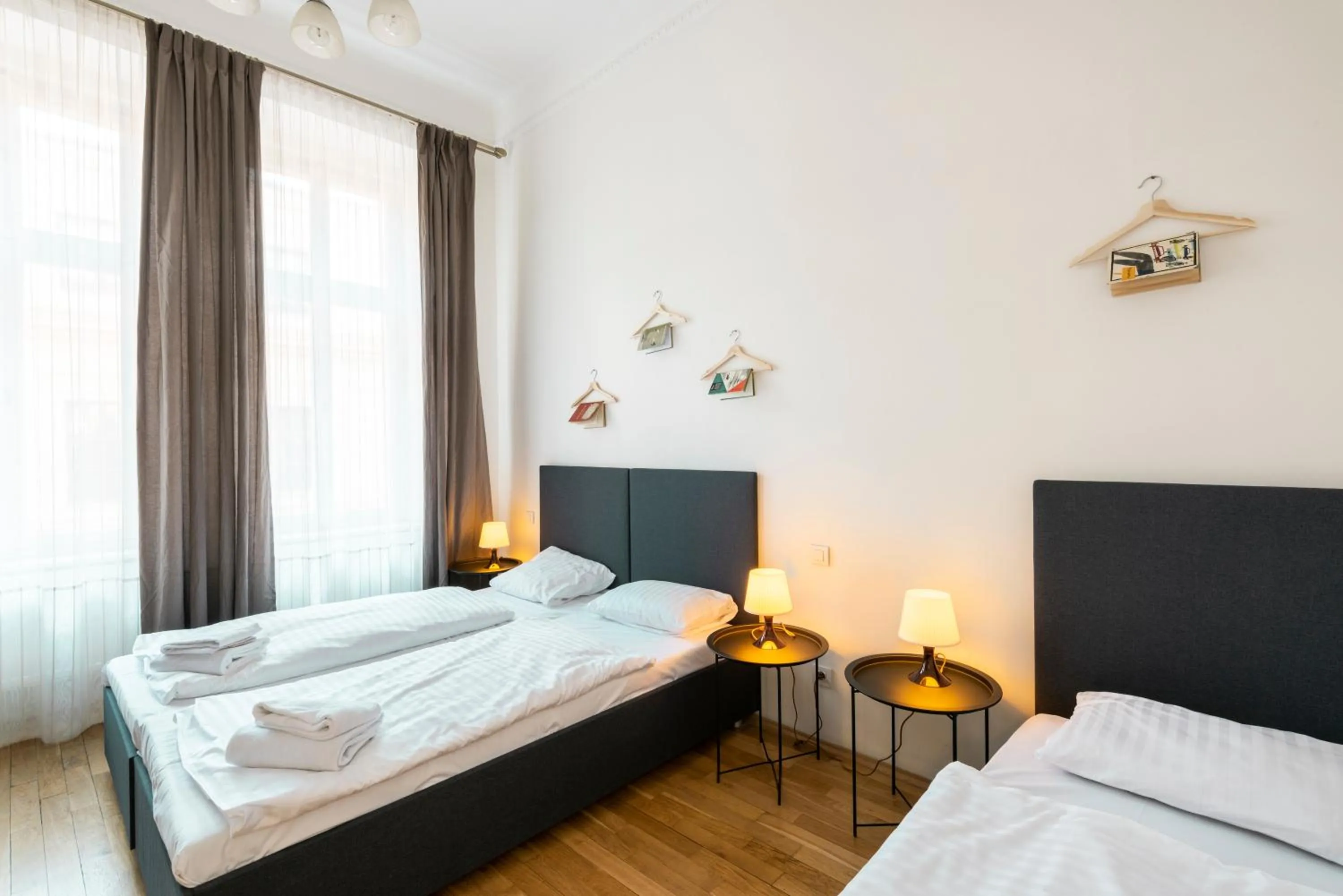 Bed in Hybernska Apartments by Pragueforyou