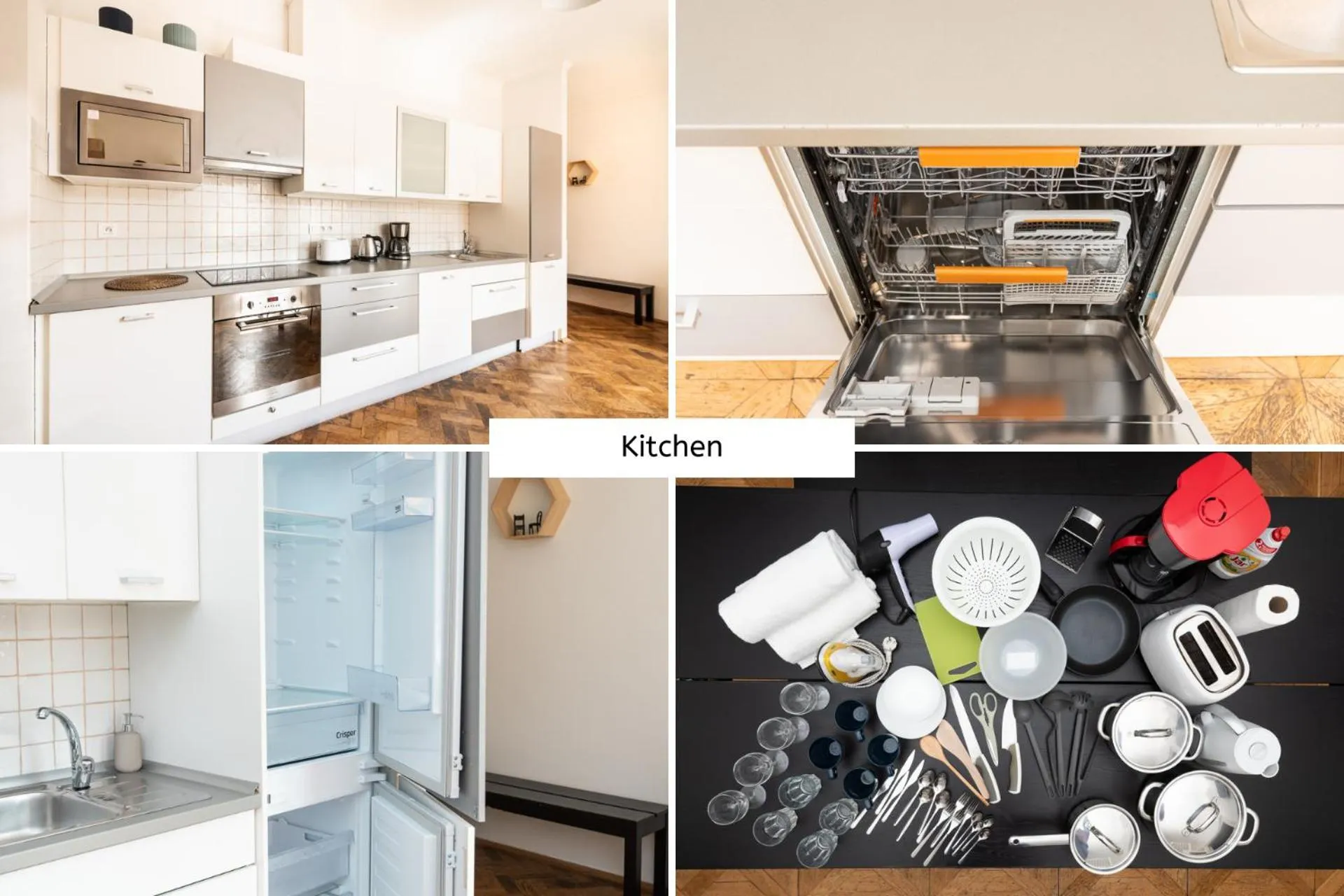 Kitchen or kitchenette in Hybernska Apartments by Pragueforyou