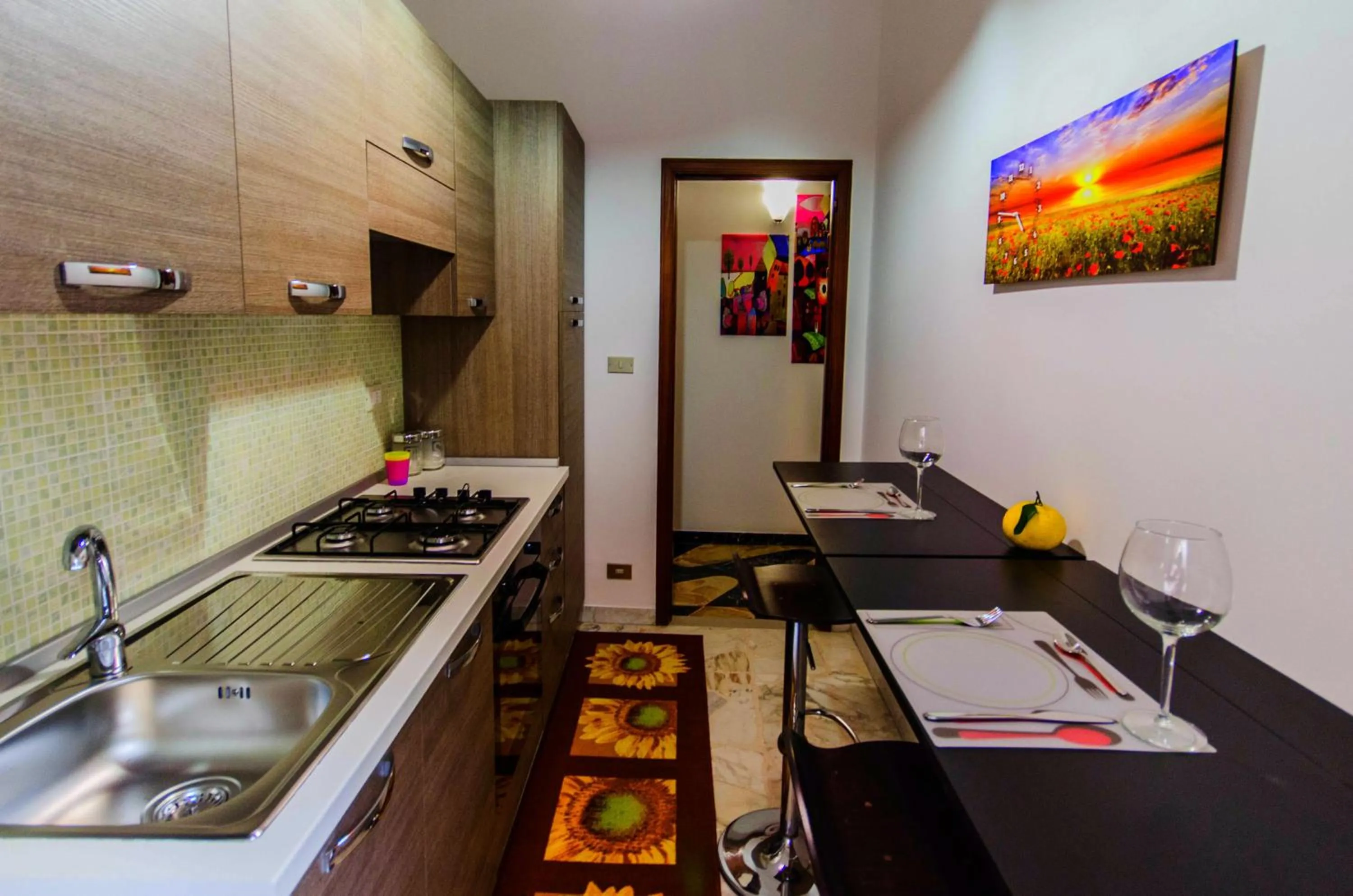 Kitchen or kitchenette in Naxos Sea Holiday Apartments