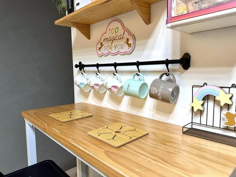 Kitchen or kitchenette in Unicorn Fairy Theme 2BR Airport Suite# Straits Intl# Pantai Hospt