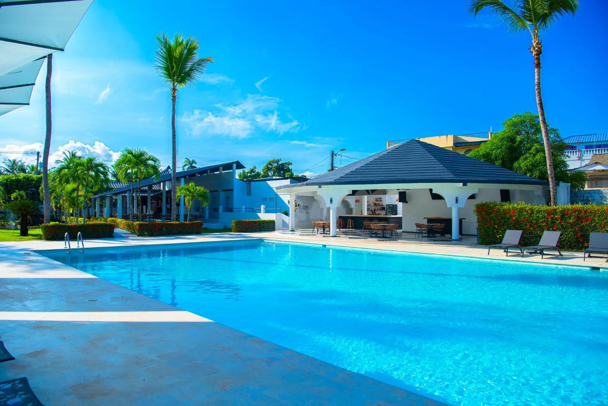 Pool view in El Colibri Hotel