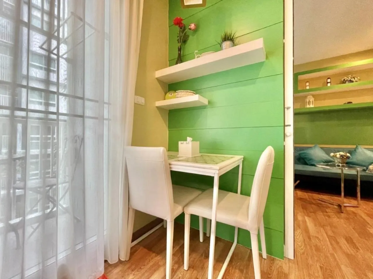 Bed in The trust huahin resort condo greeny room