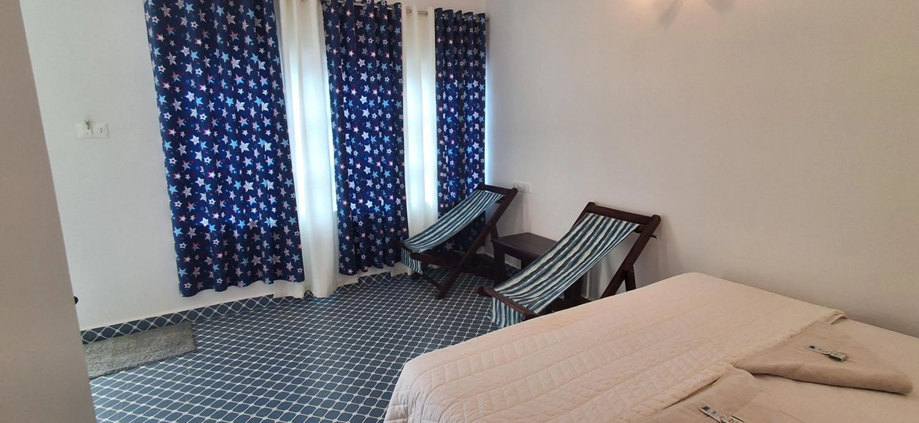 Seating area, Bed in Mudra beach villa Gokarna