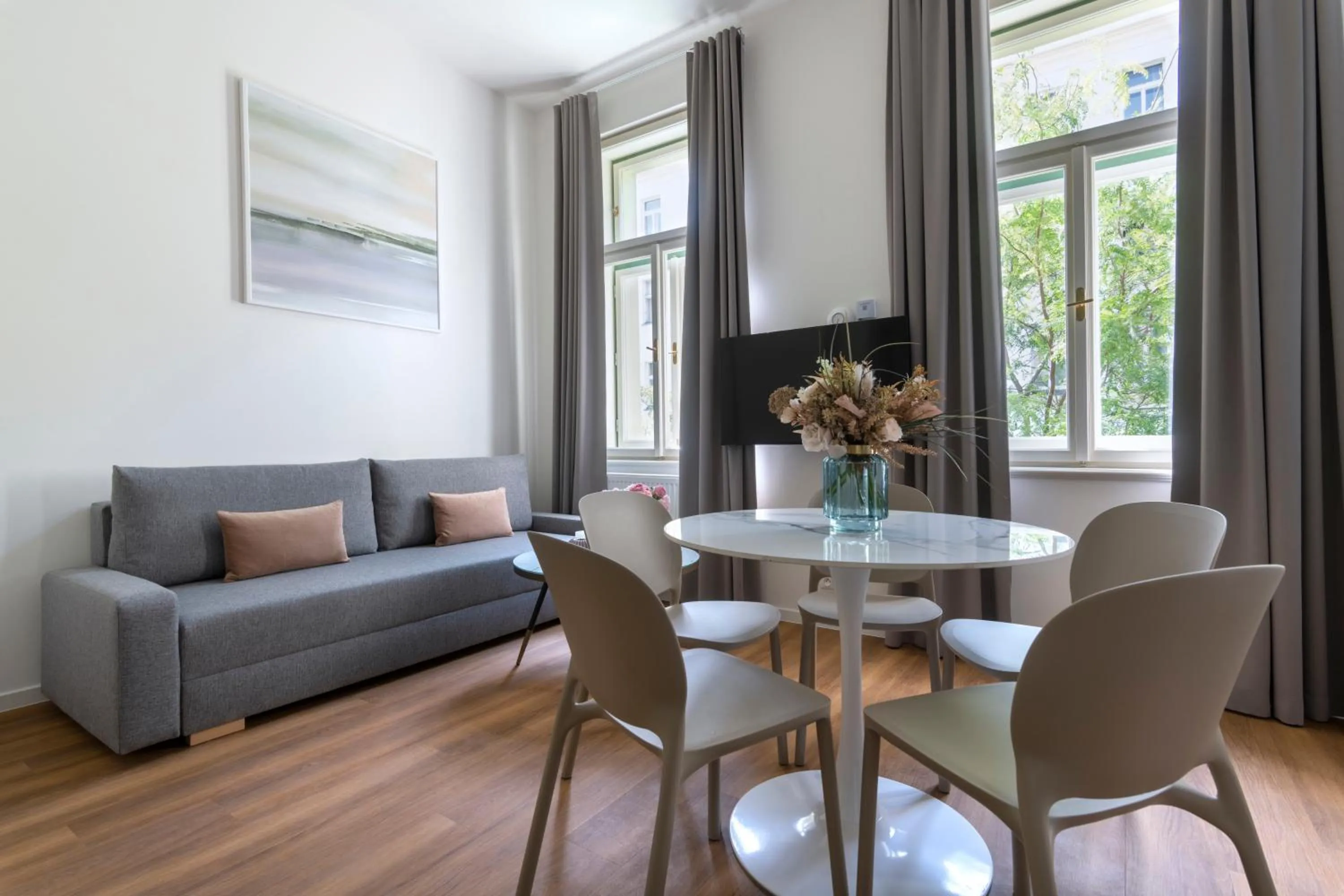 Seating area in Encore Boutique Residence by Dwellfort