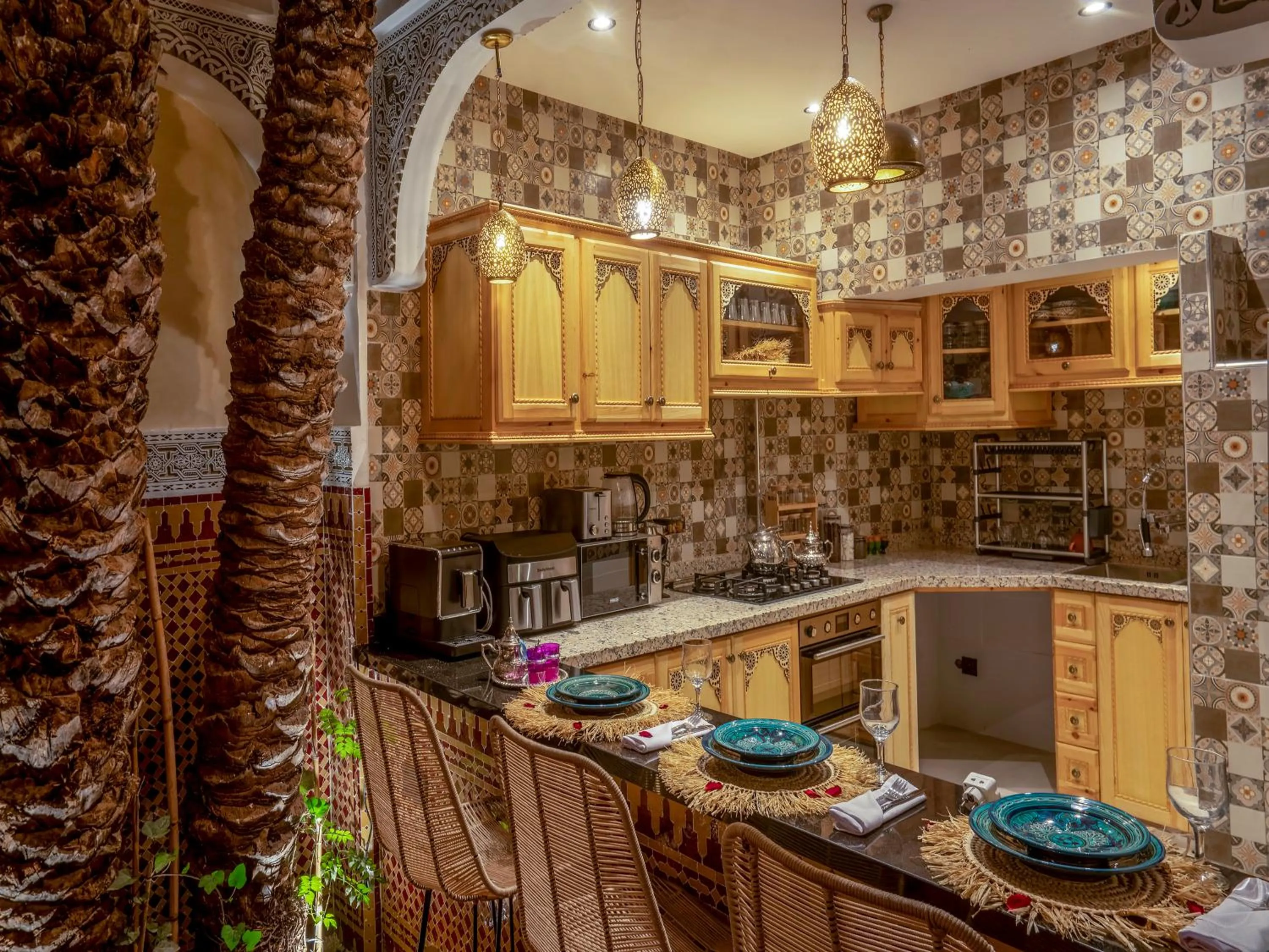 Kitchen or kitchenette in Riad Le Nid De Fatima