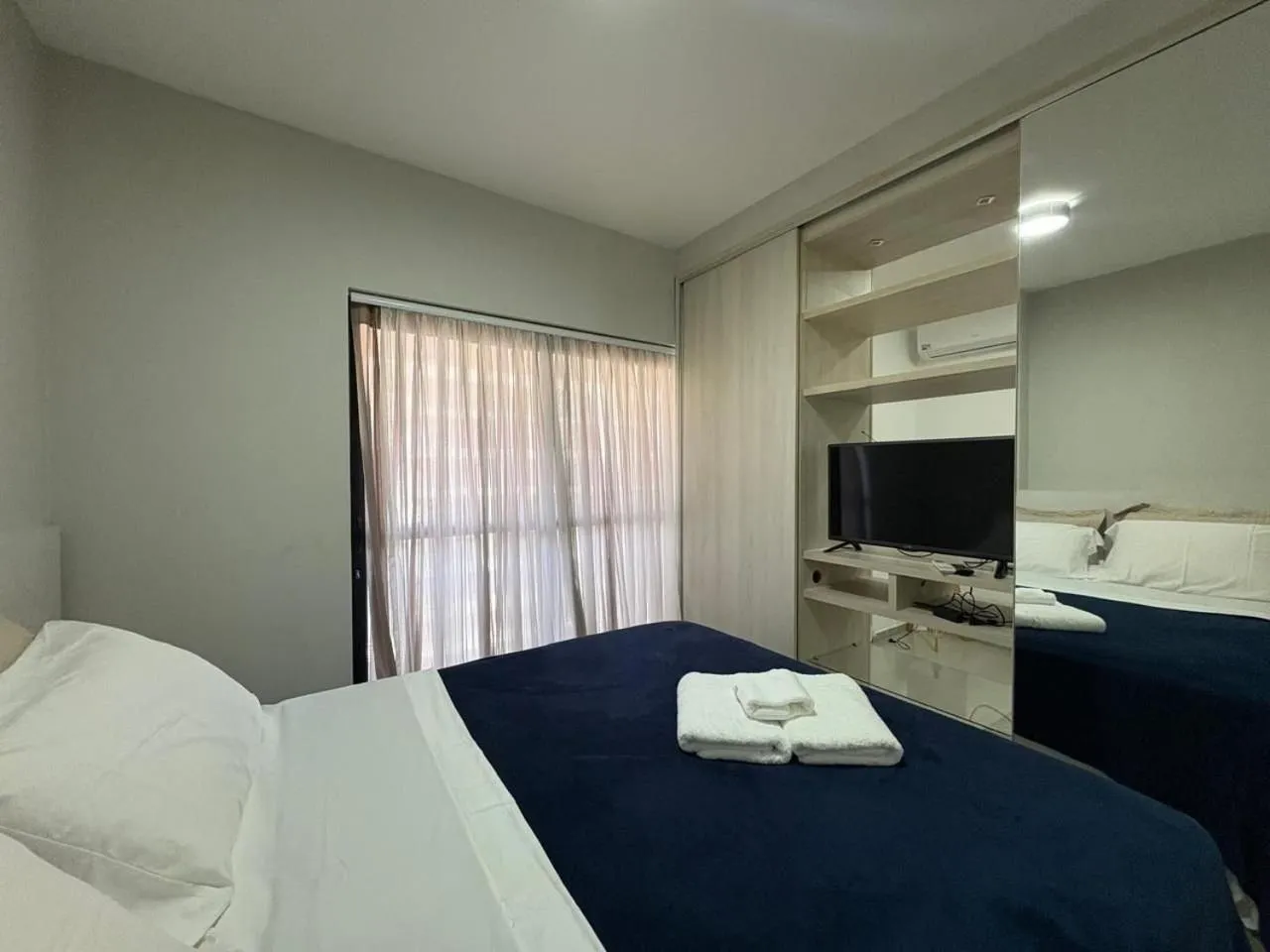 Bed in Apto em frente ao shopping com piscina aquecida