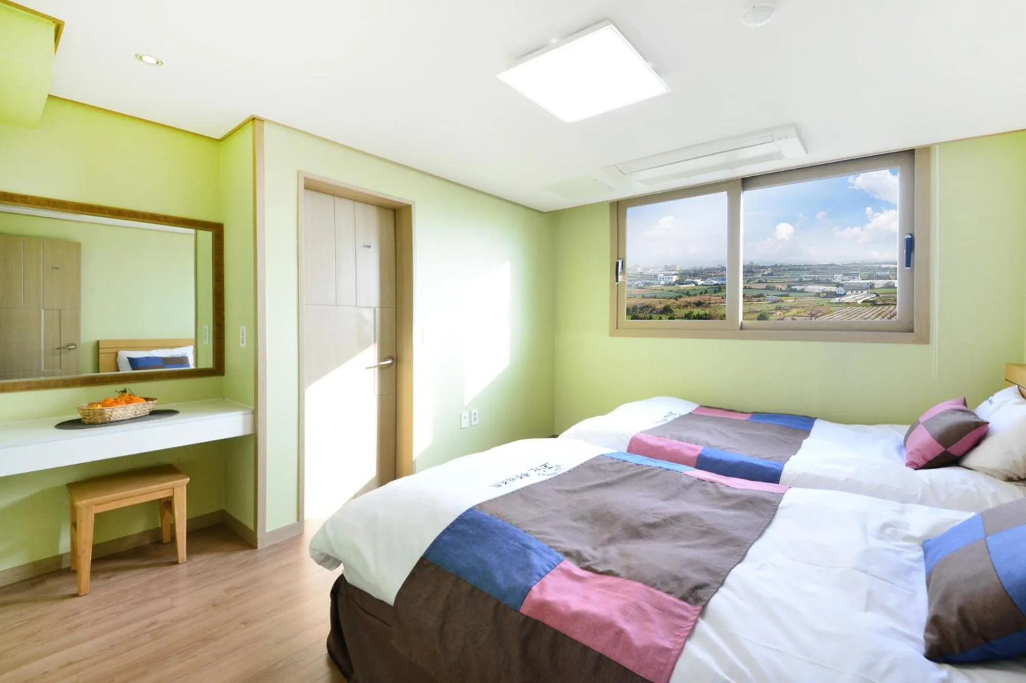 Toilet, Bed in Jeju Resort