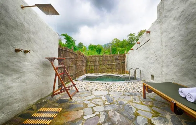 Swimming pool in Paatlidun Safari Lodge, Jim Corbett