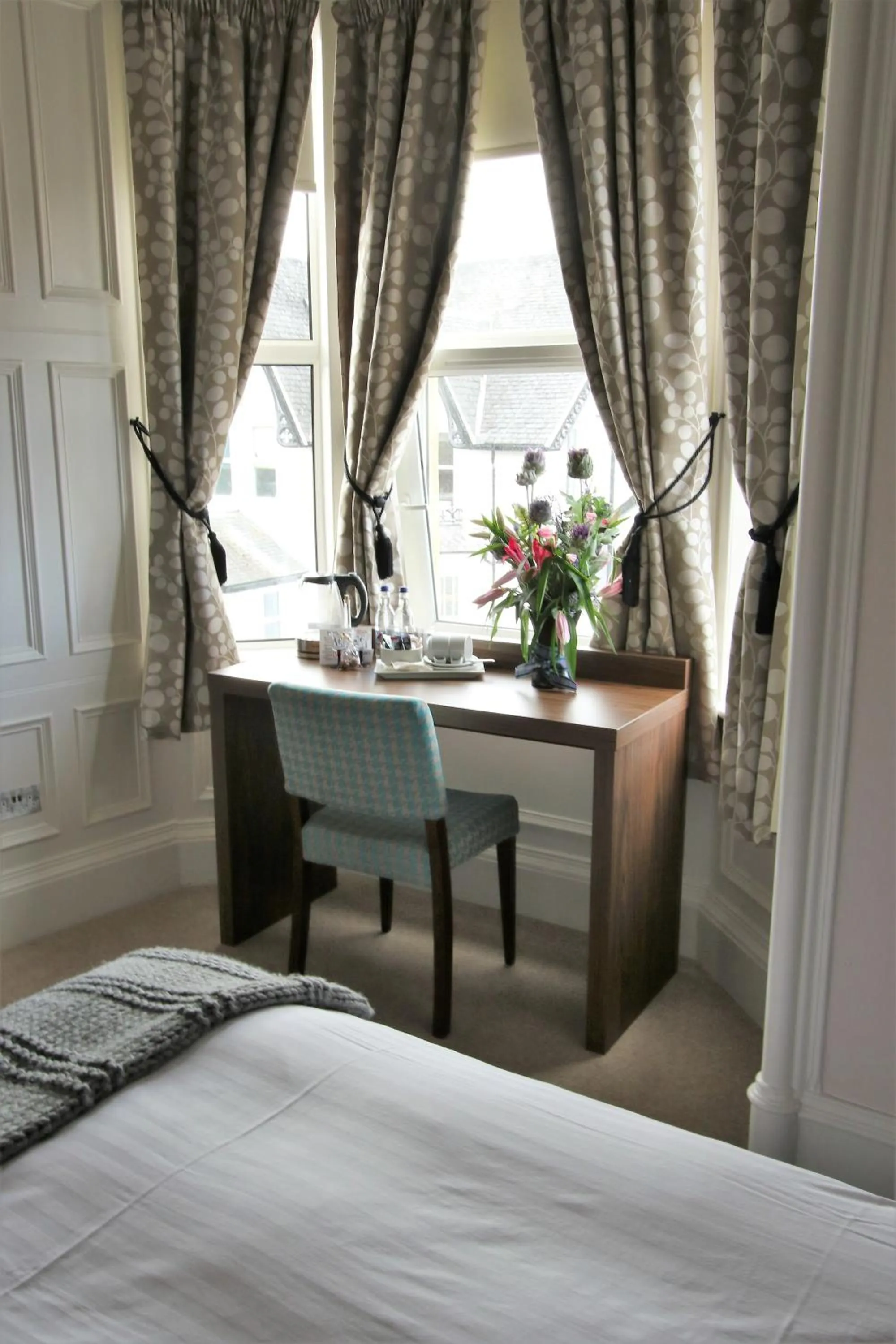 Decorative detail, Bed in Corriegarth Hotel