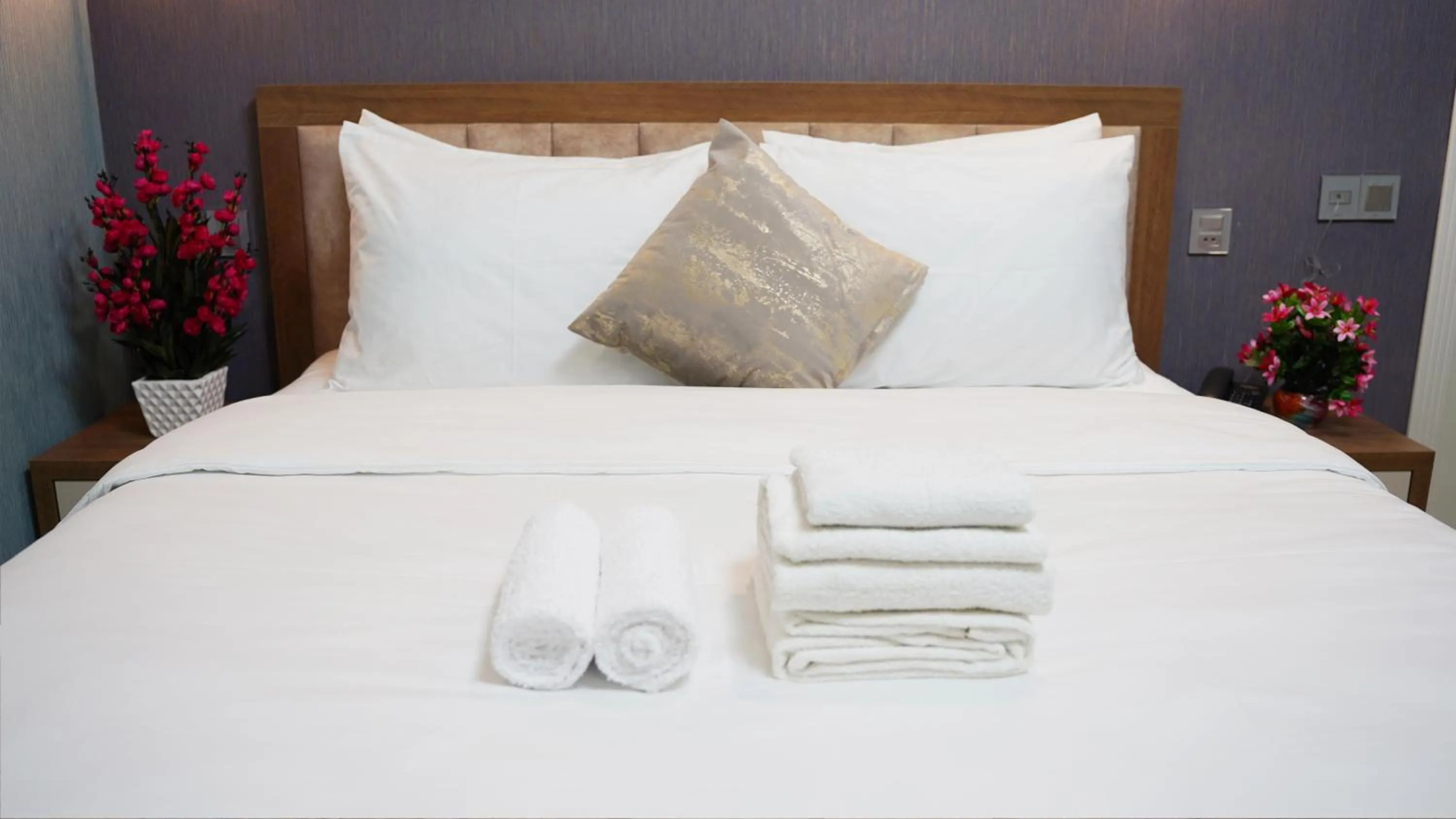 Bed in Royal Meridien Hotel