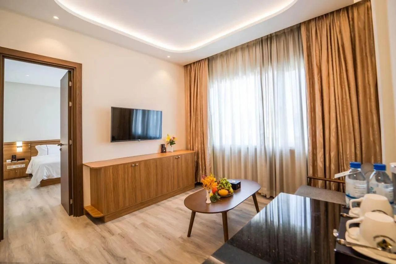 Seating area in Le President Hotel