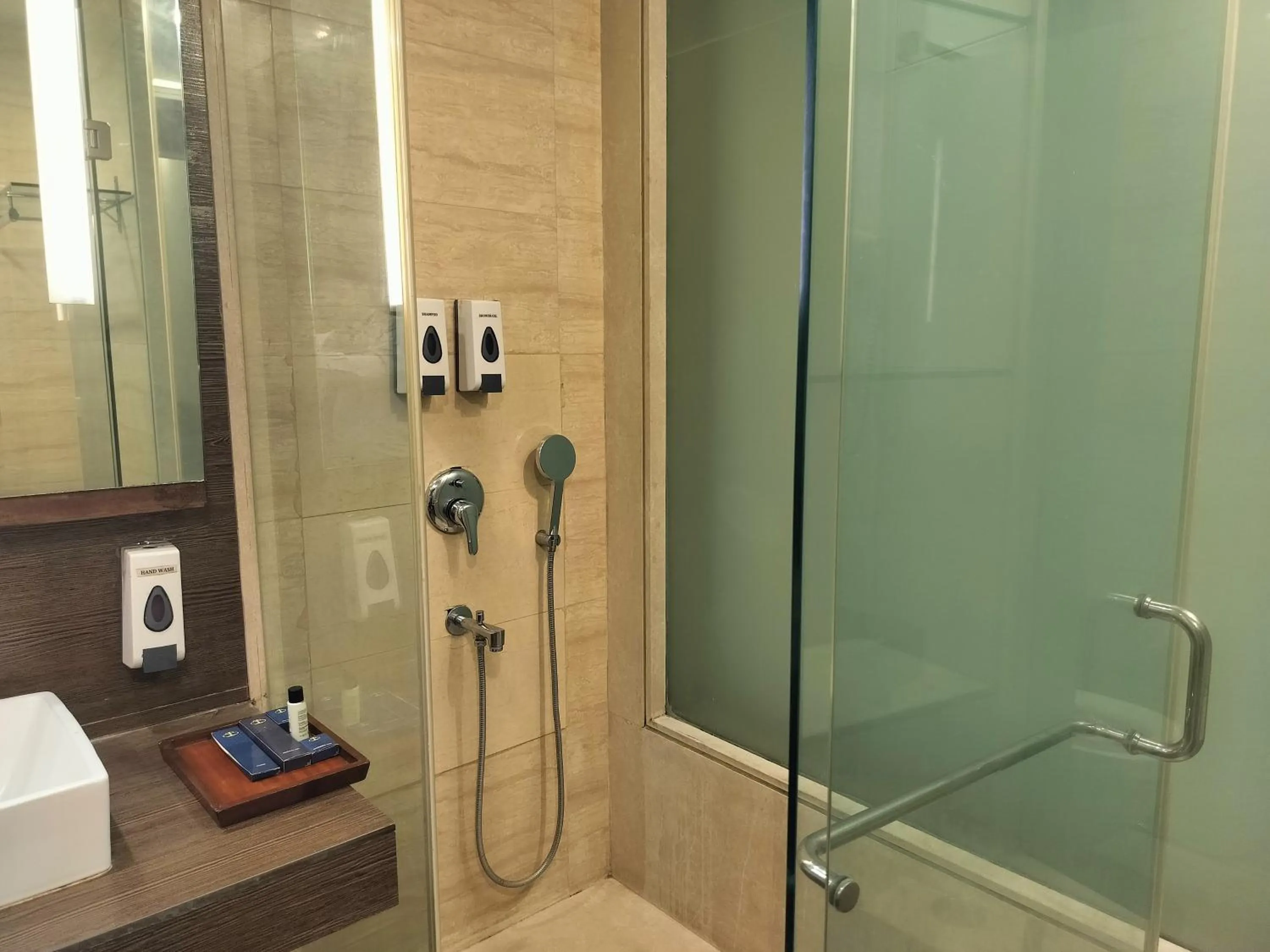 Shower in Bel-La Monde Hotel Chhattarpur South Delhi