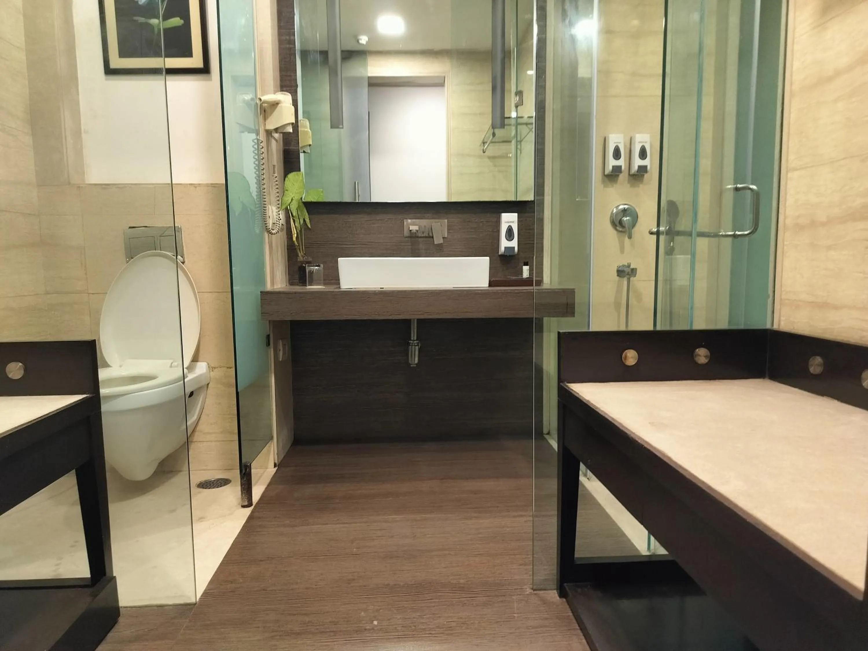 Shower in Bel-La Monde Hotel Chhattarpur South Delhi