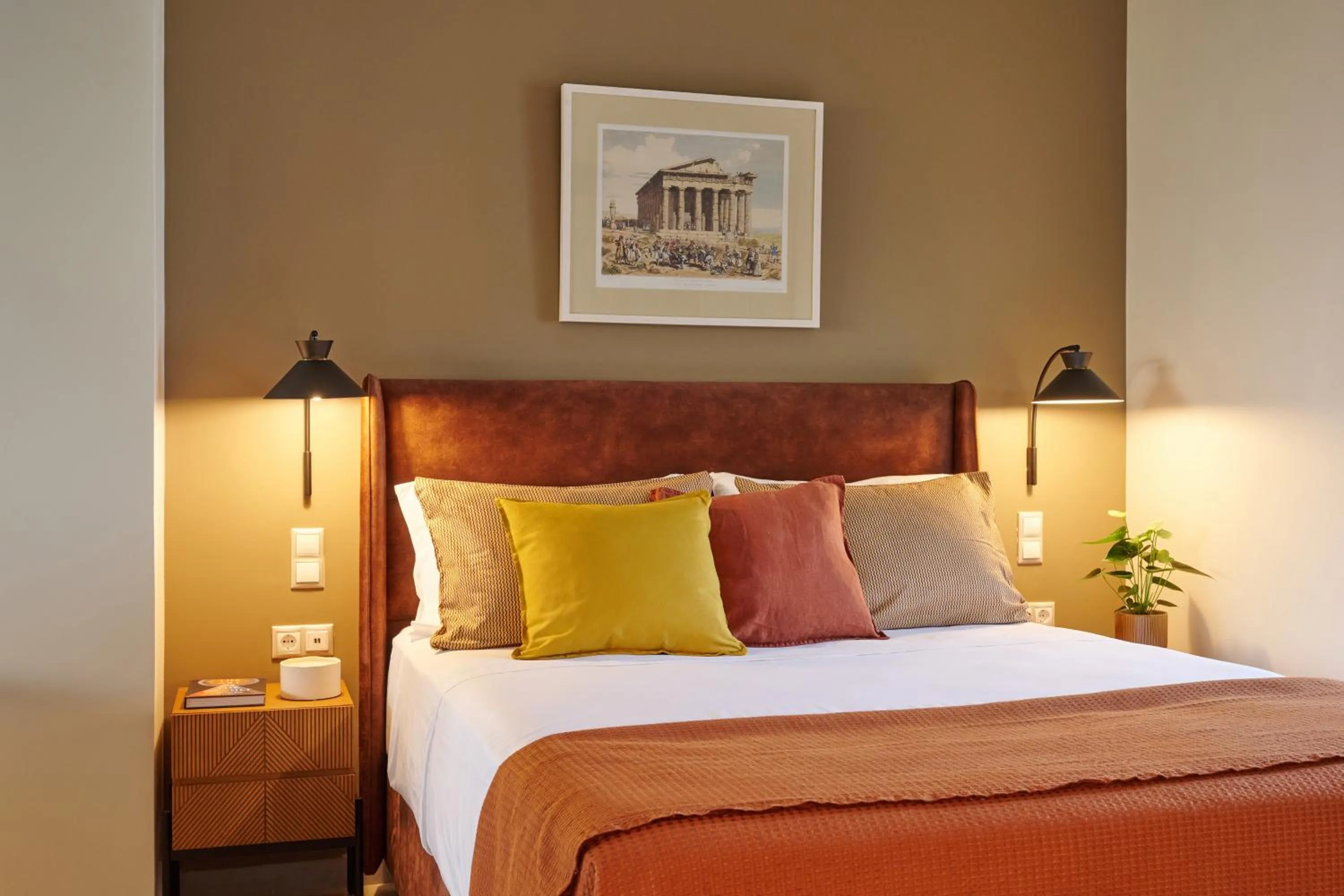 Bed in Rastoni Acropolis Uniquely Located Stylish Apartments