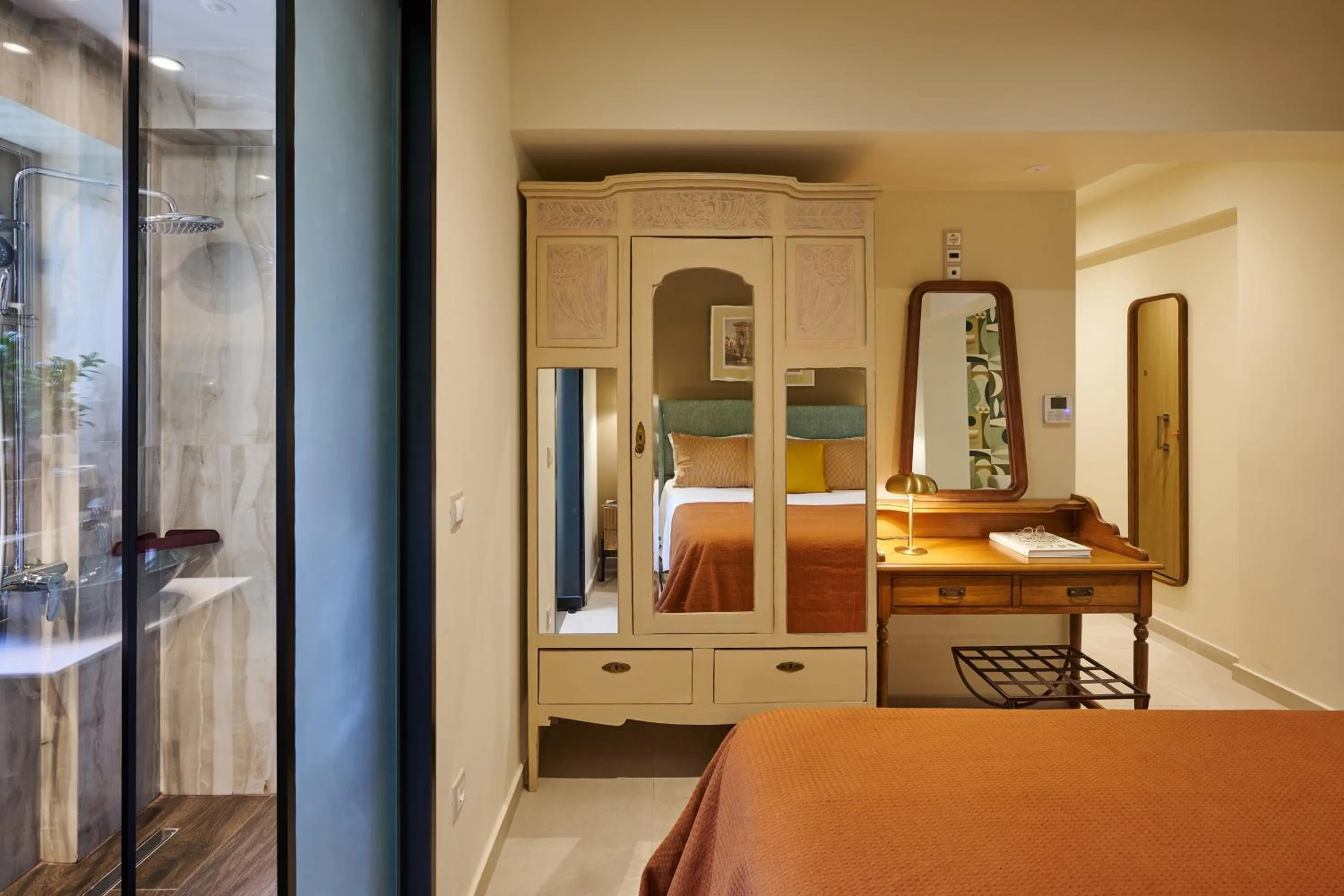 Bed in Rastoni Acropolis Uniquely Located Stylish Apartments