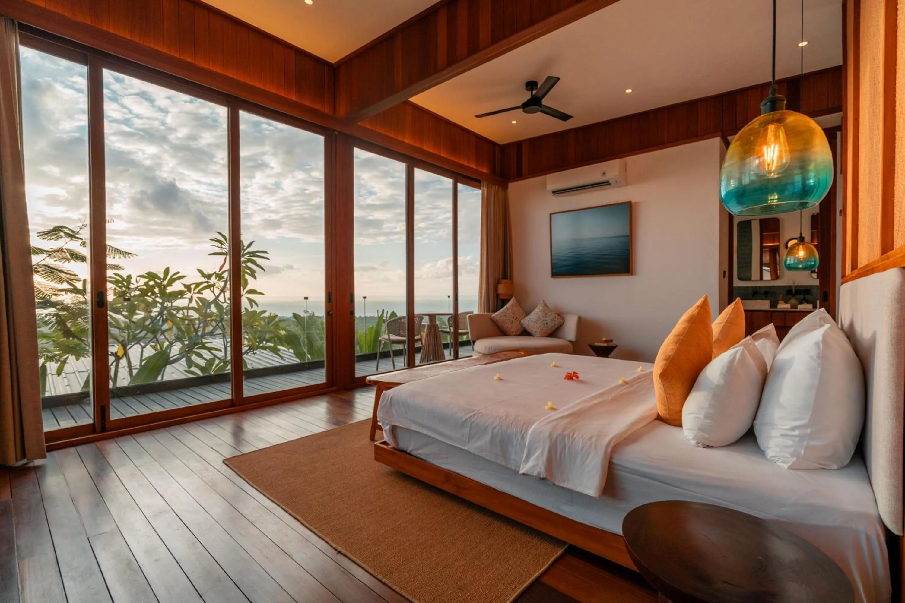 Bed in Ocean View Villas by Grün