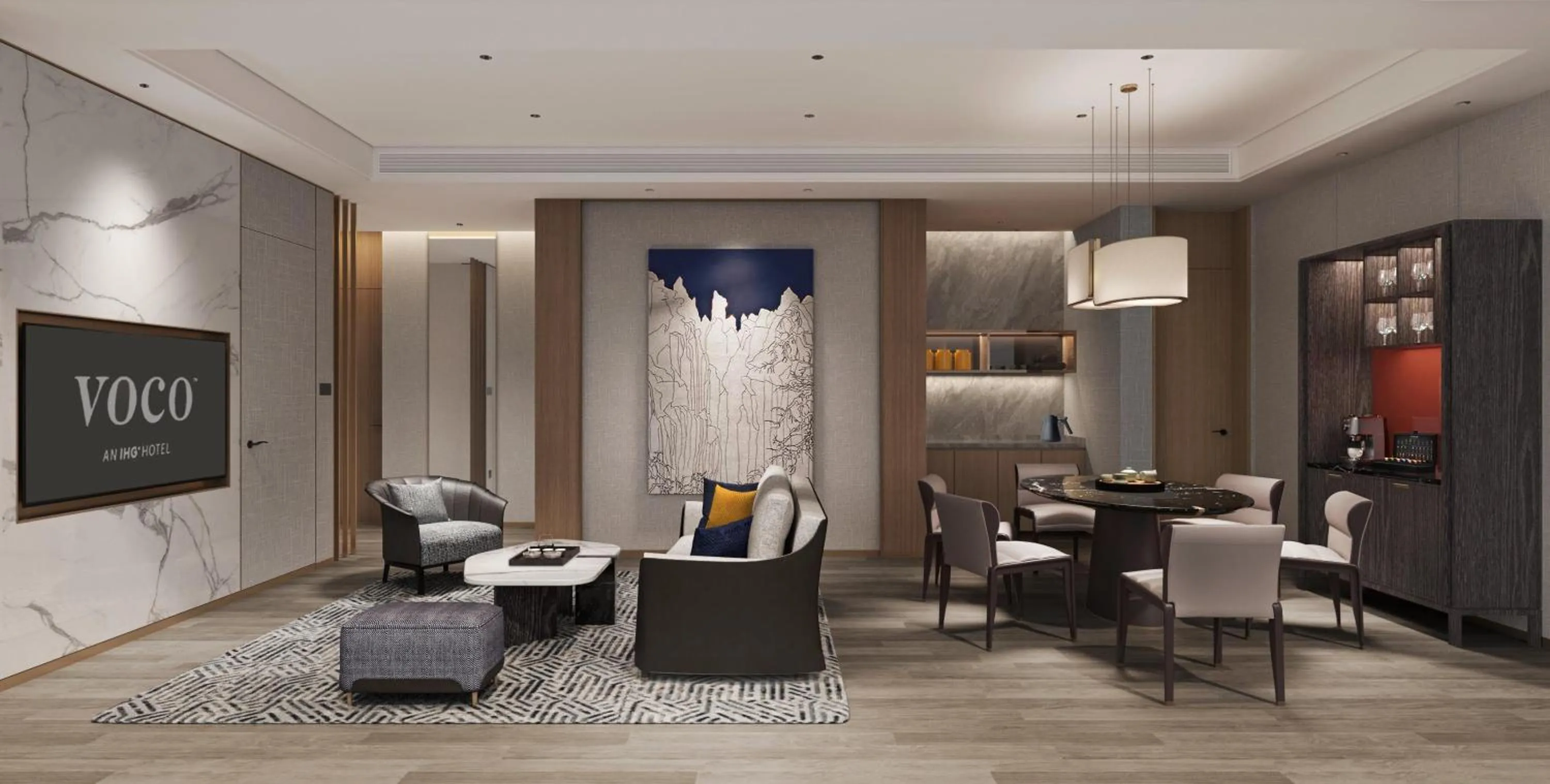 Bedroom in voco Jincheng Danhe by IHG