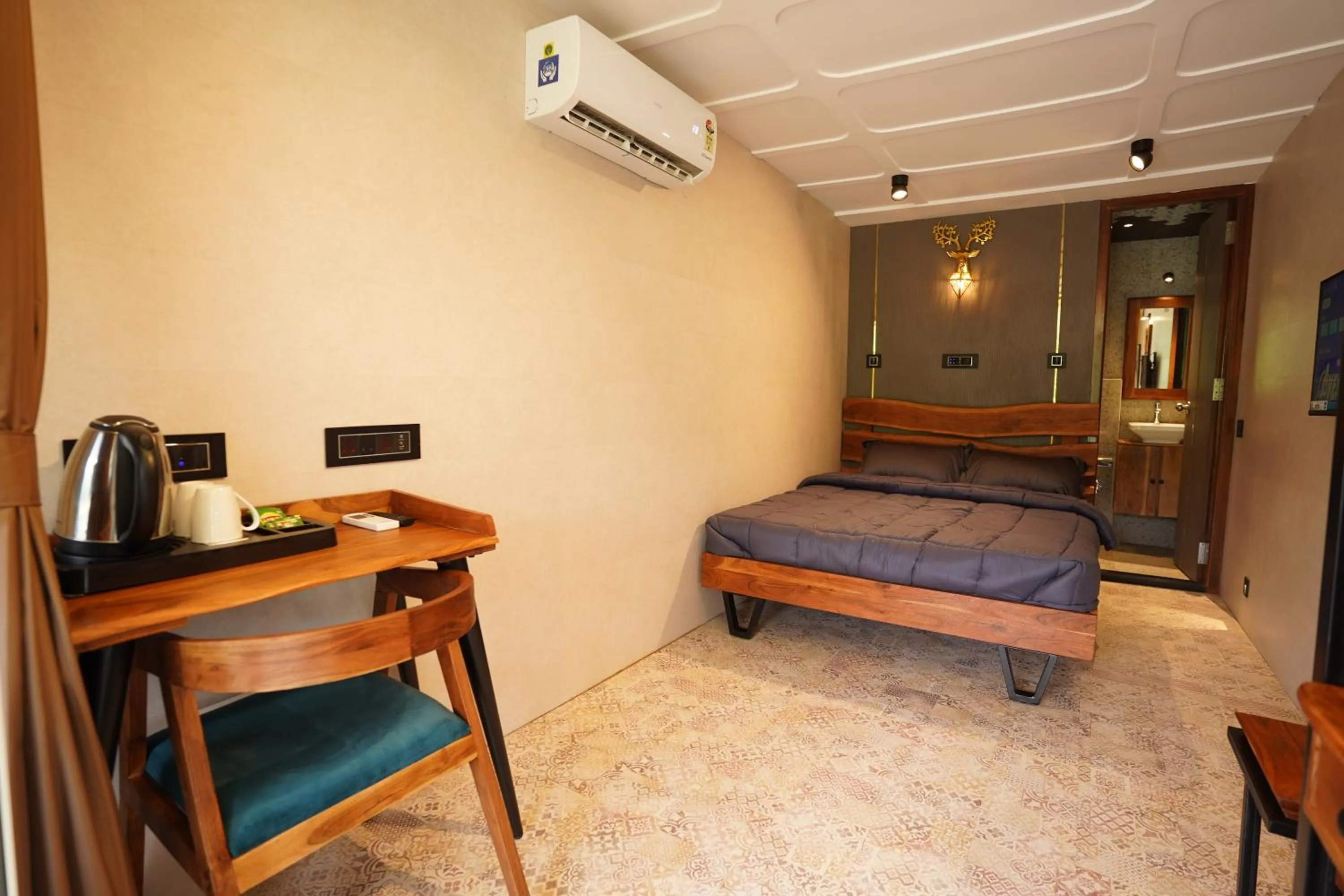 Living room, Bed in The Boat Club,Karjat