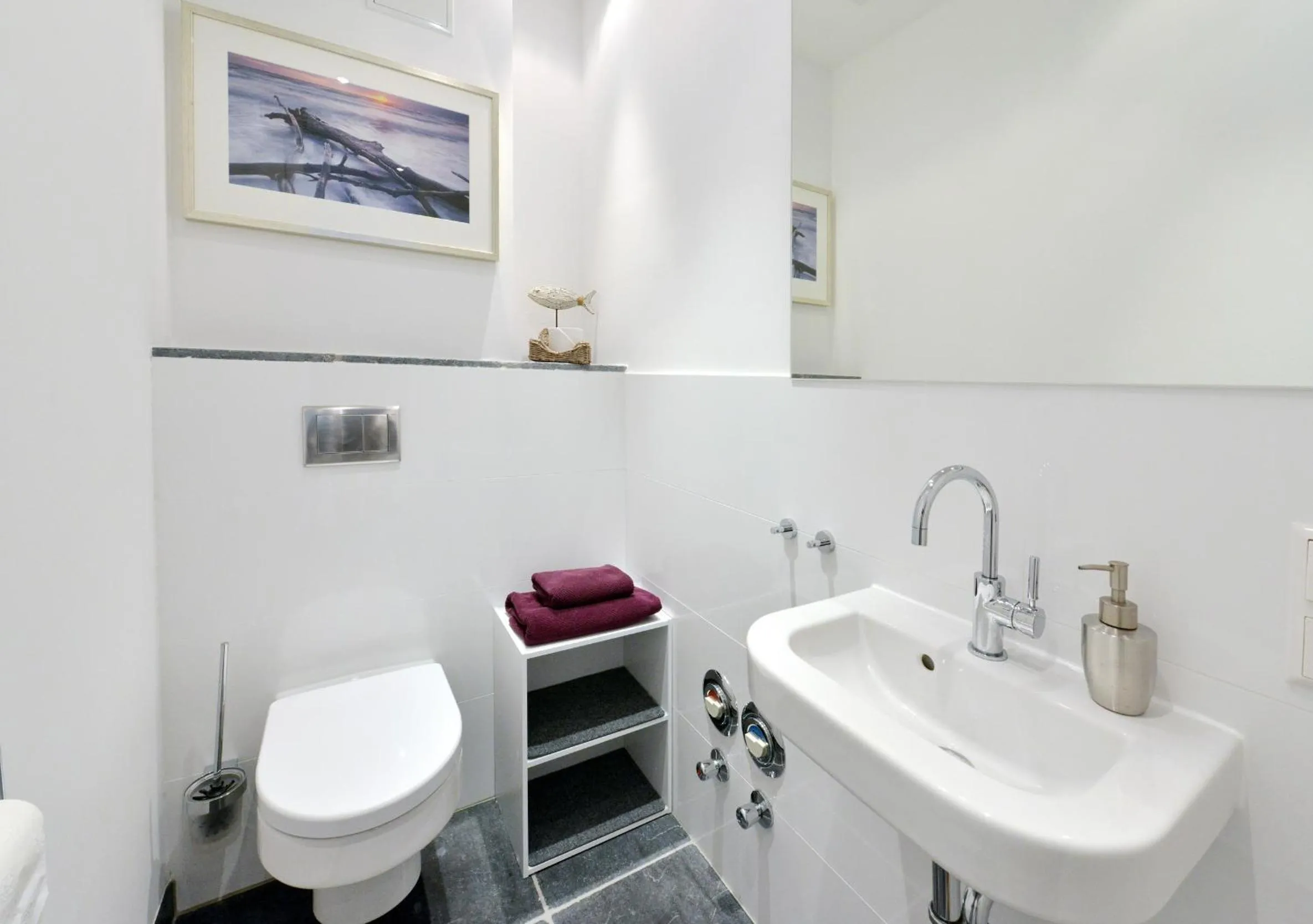 Bathroom in Ferienwohnung Silbermöwe