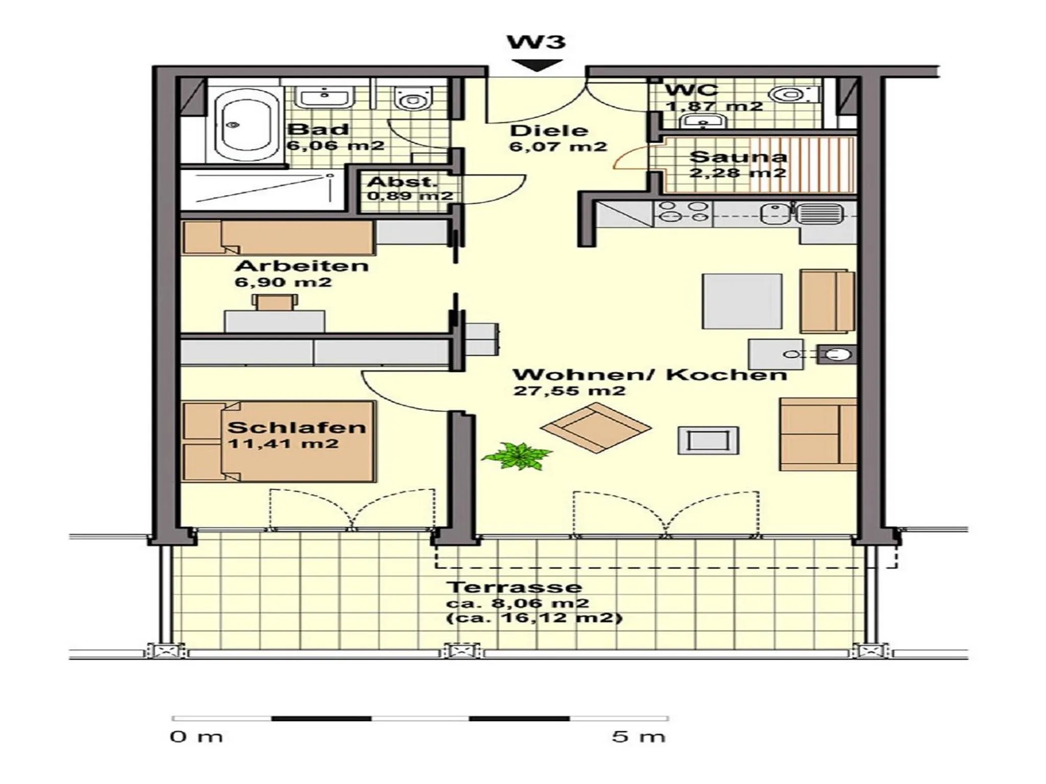 Floor plan in Ferienwohnung Silbermöwe