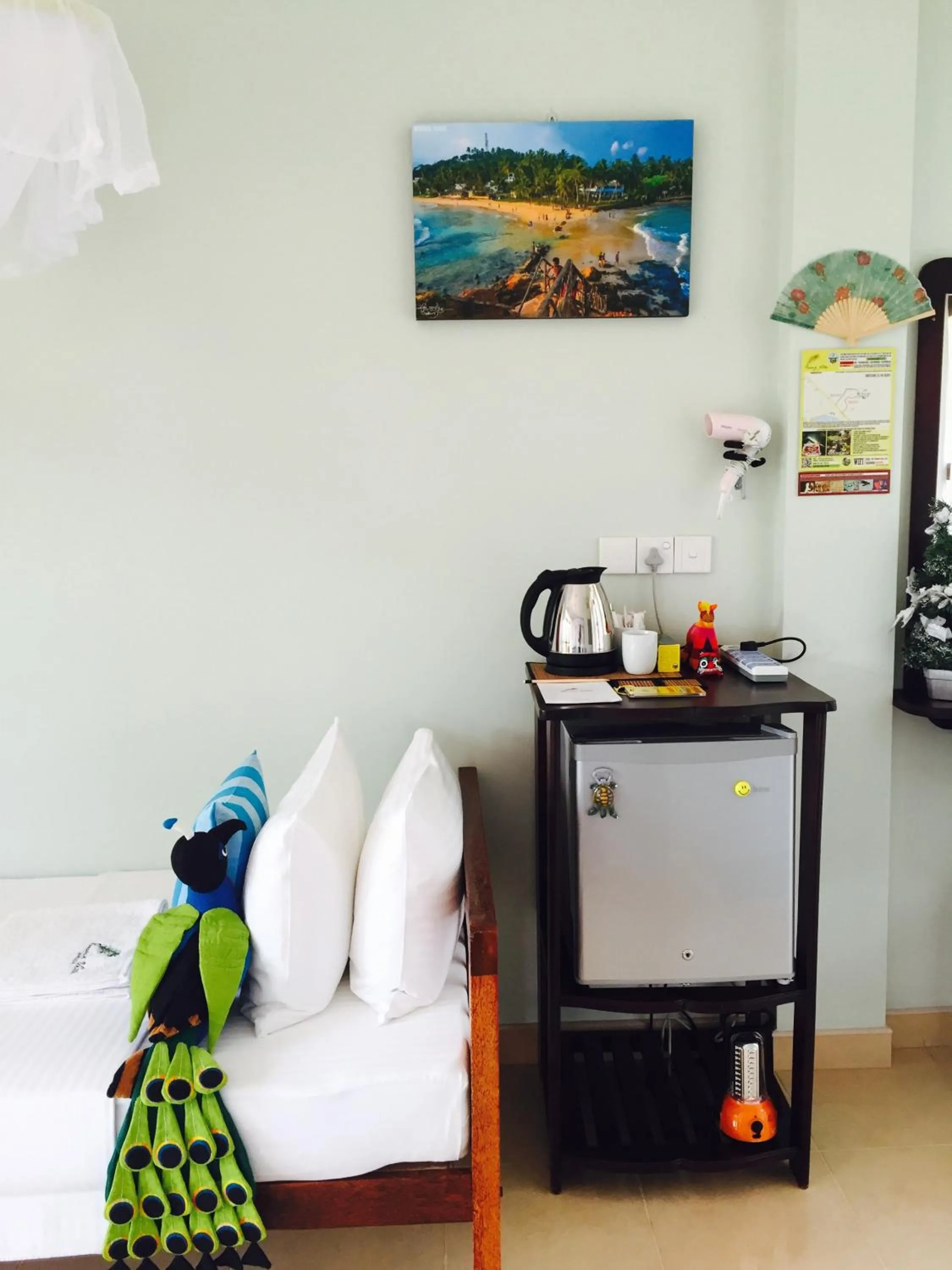 Coffee/tea facilities, Bed in Peacock Villa