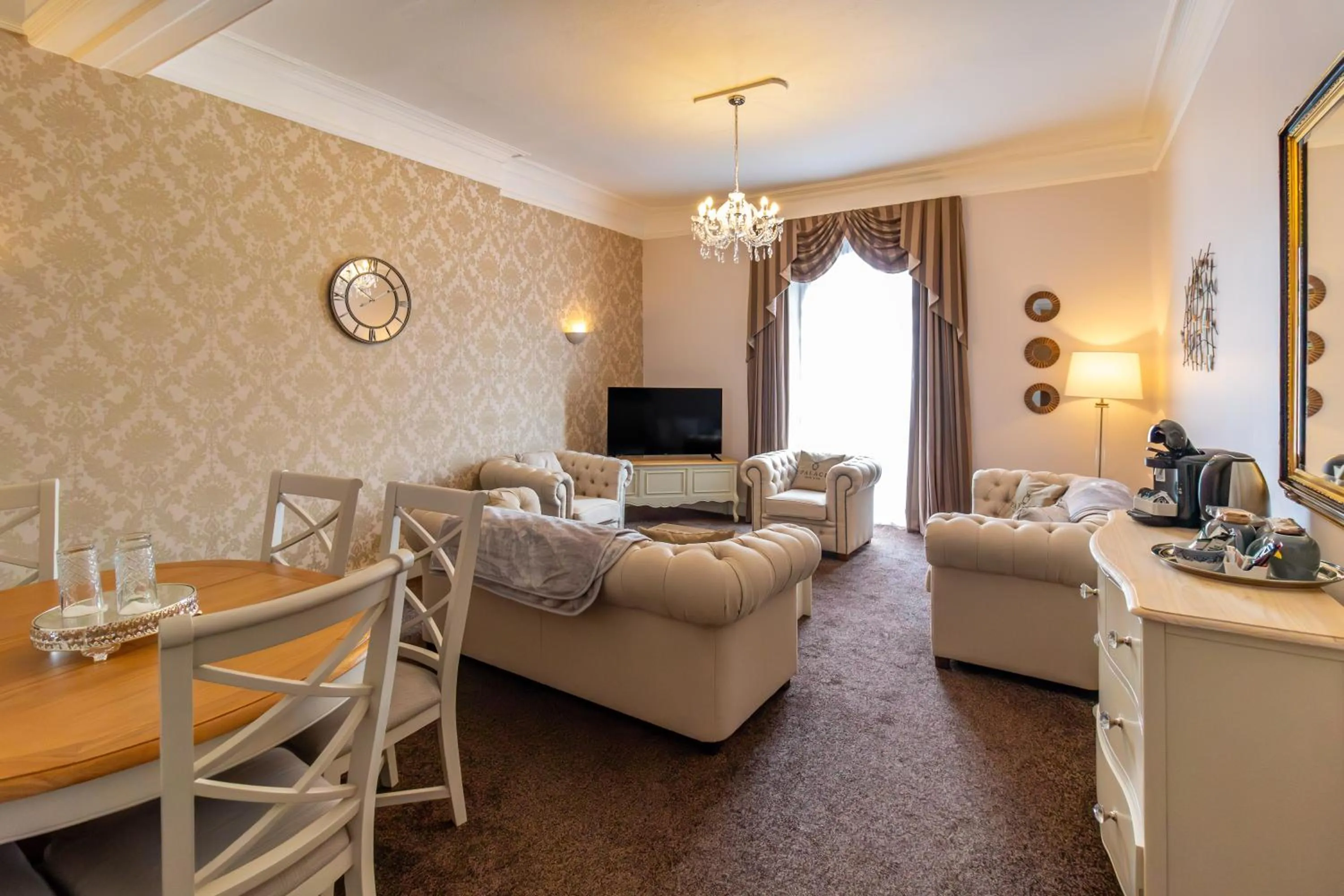 Seating area in The Palace Hotel Buxton & Spa