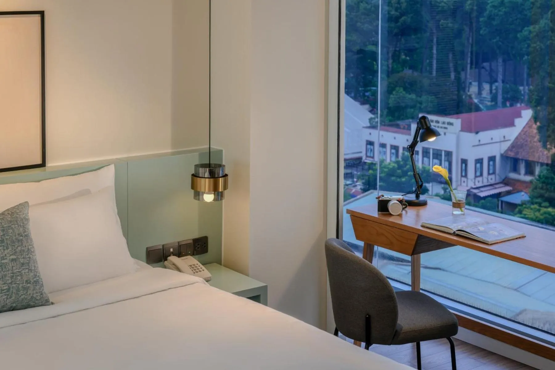 View (from property/room), Bed in M Village Hotel Tao Đàn Park