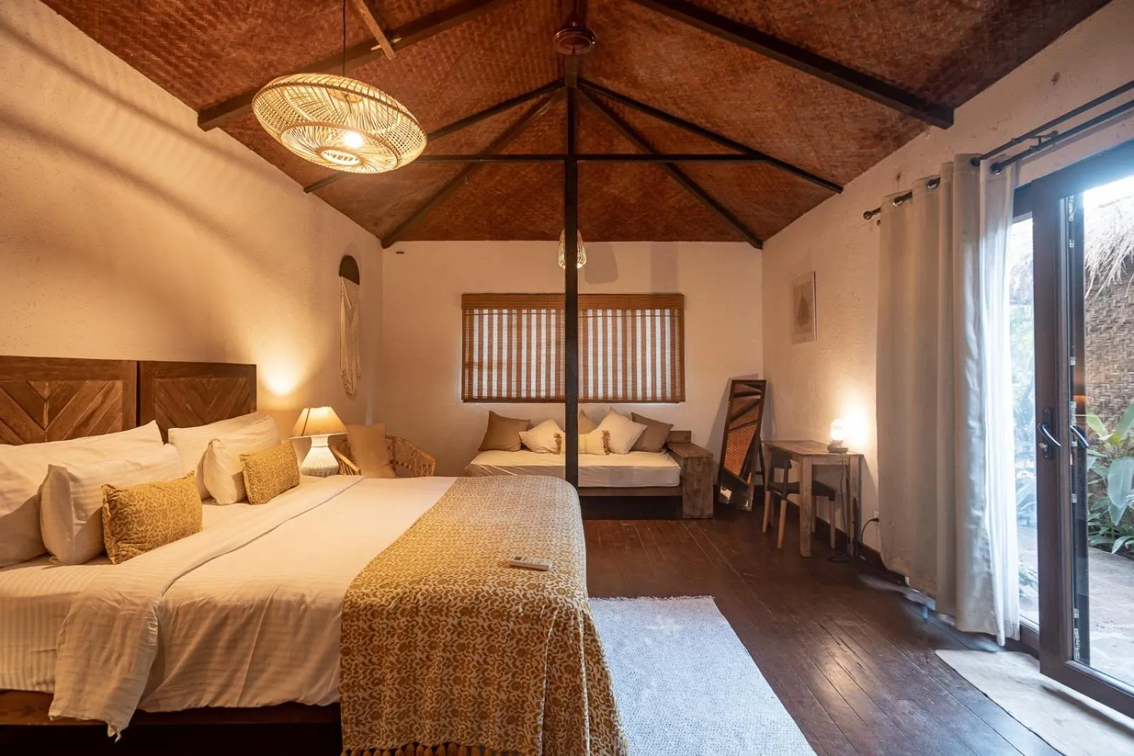 View (from property/room), Bed in Anahata Retreat Beach Front Ashwem Goa