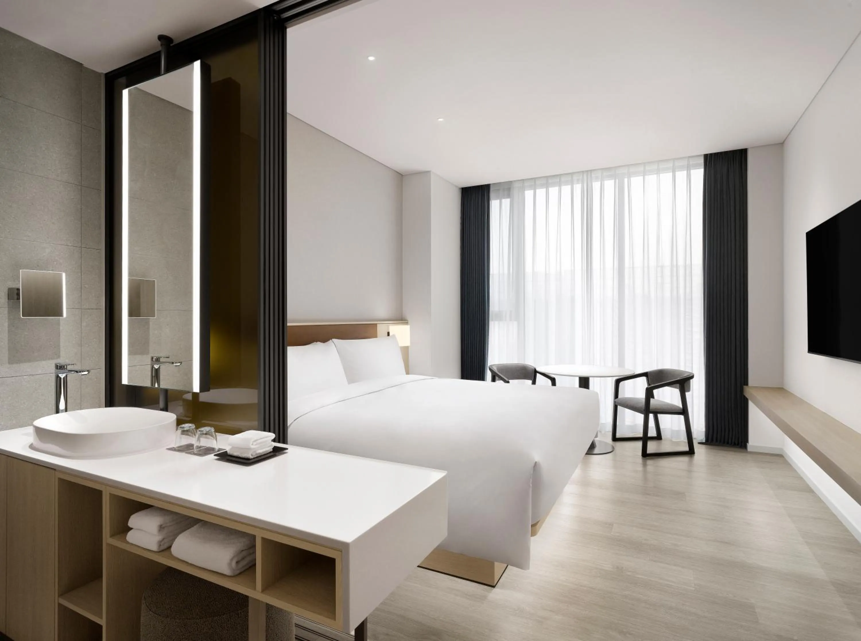 Bed in AC Hotel by Marriott Seoul Geumjeong