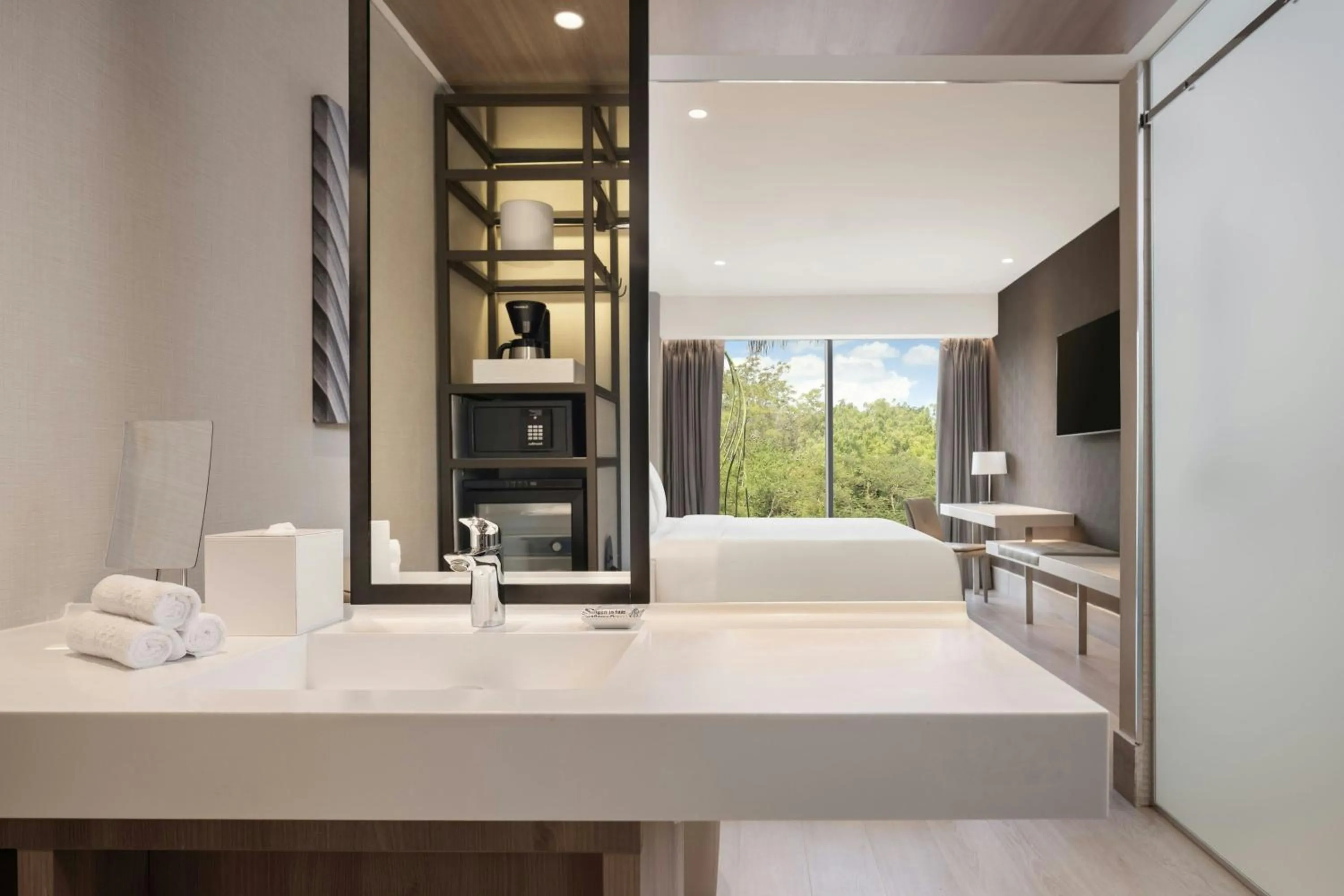 Bathroom, Bed in AC Hotel by Marriott Santiago de los Caballeros