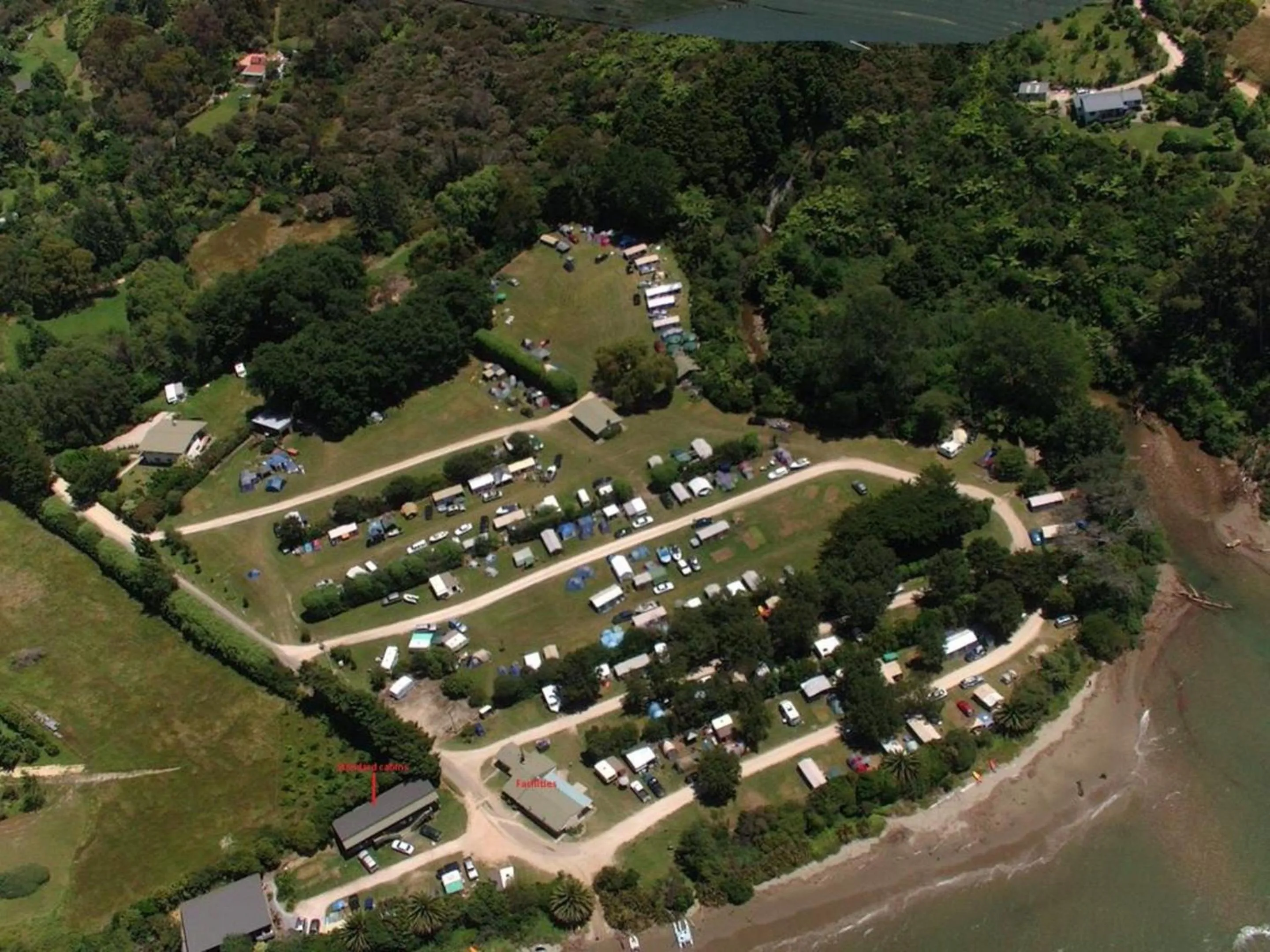 Bird's eye view in Golden Bay Holiday Park