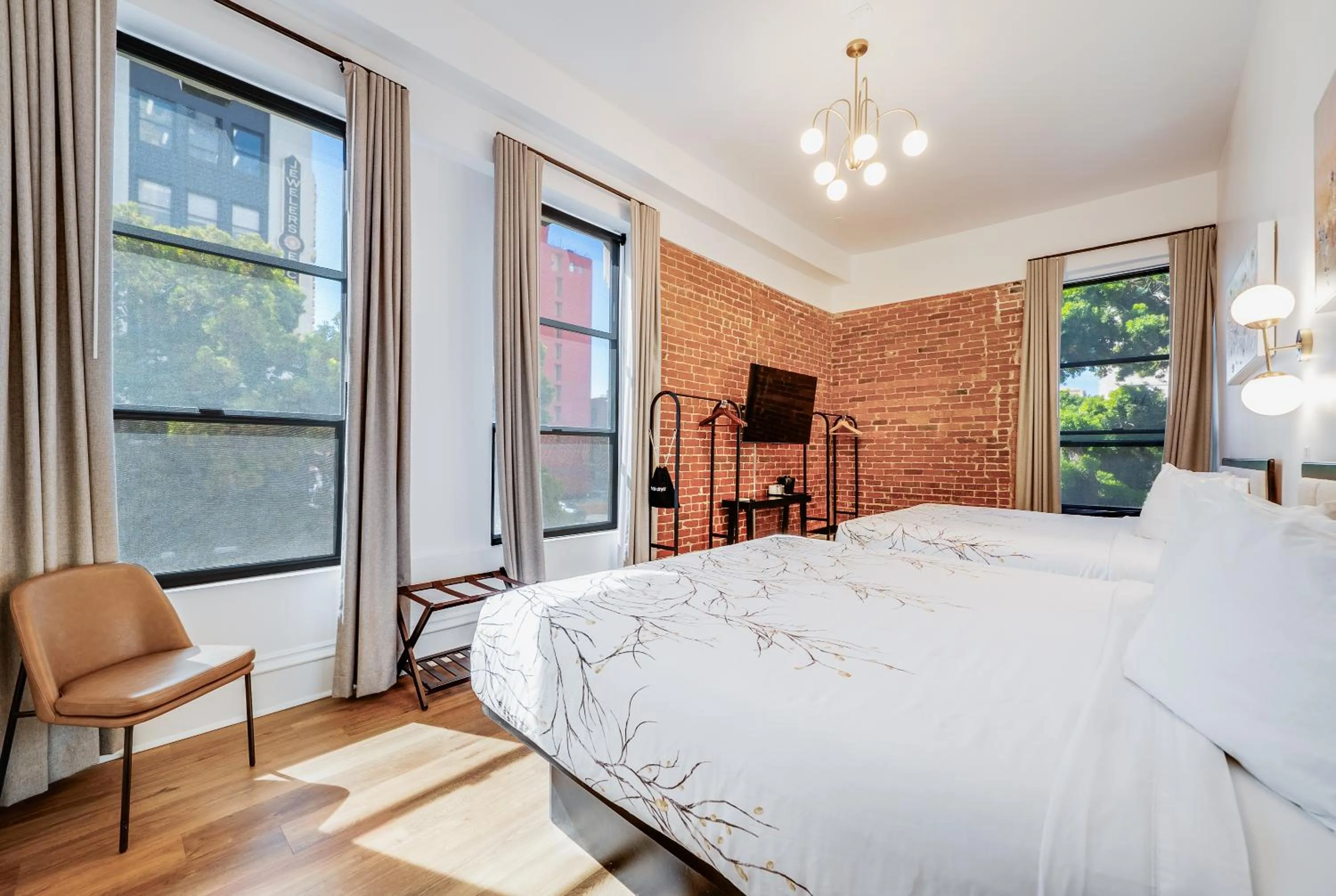 Bed in The Beau Hotel Downtown San Diego Gaslamp Quarter