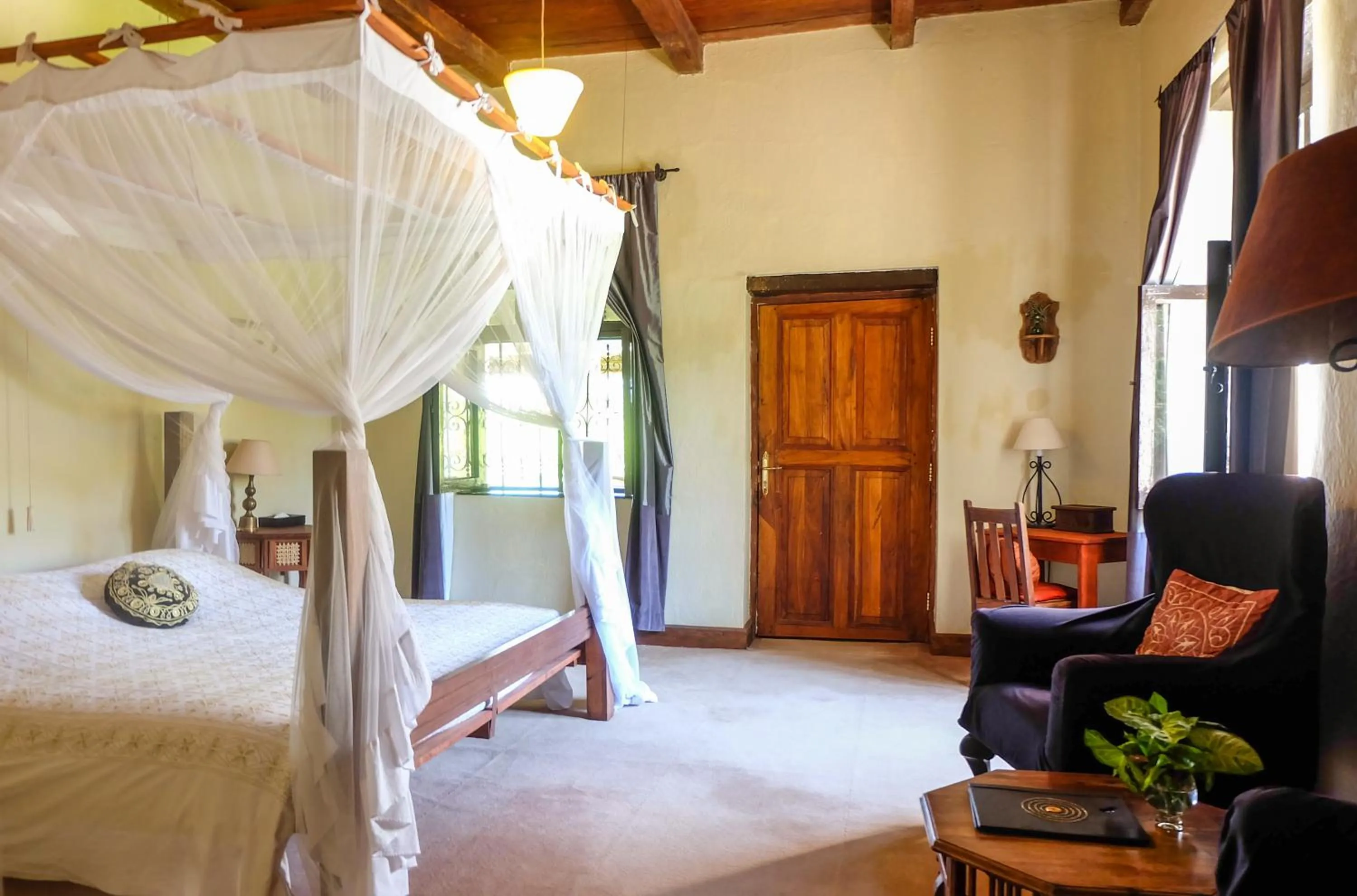 Bed in Ngare Sero Mountain Lodge