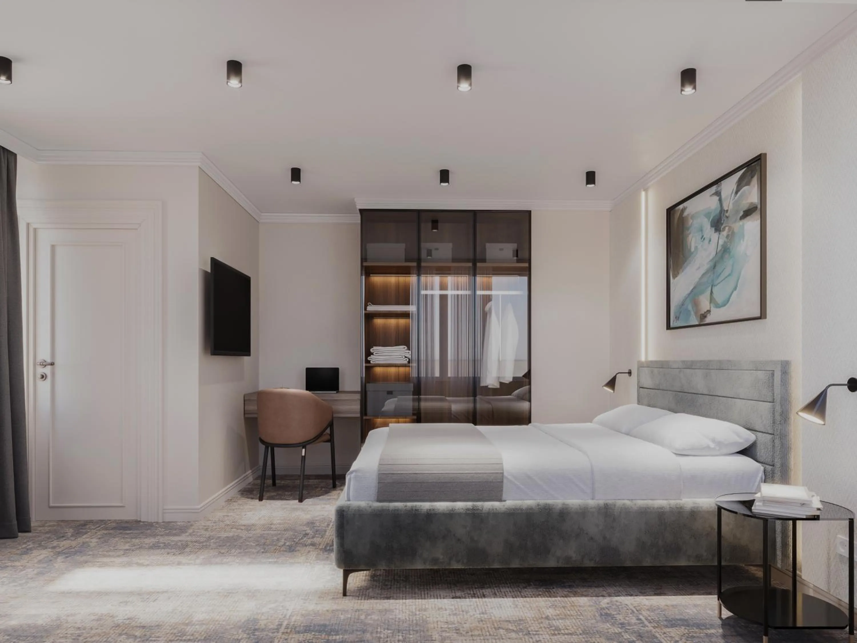 Bed in Black Gallo Residences