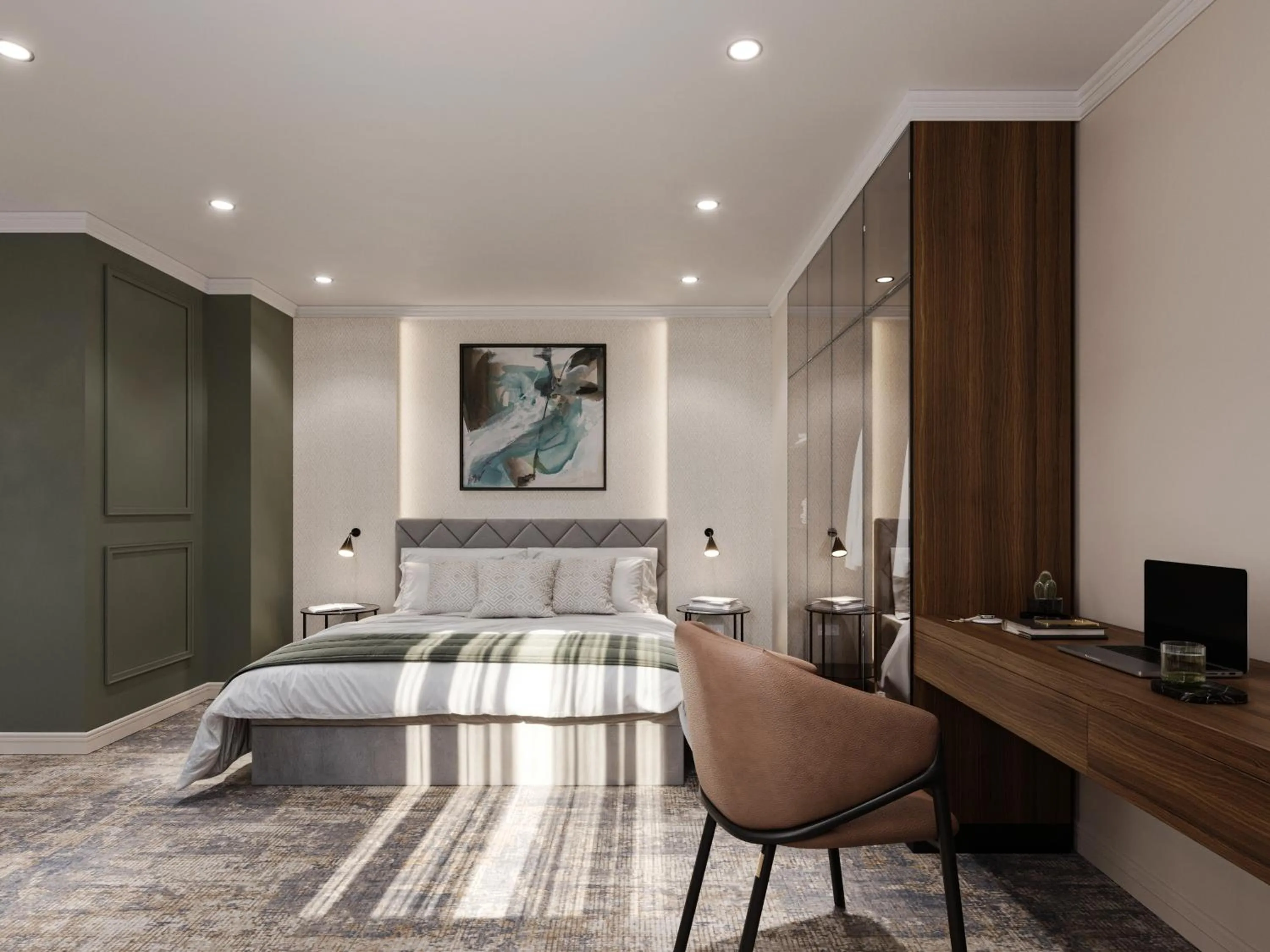 Bed in Black Gallo Residences