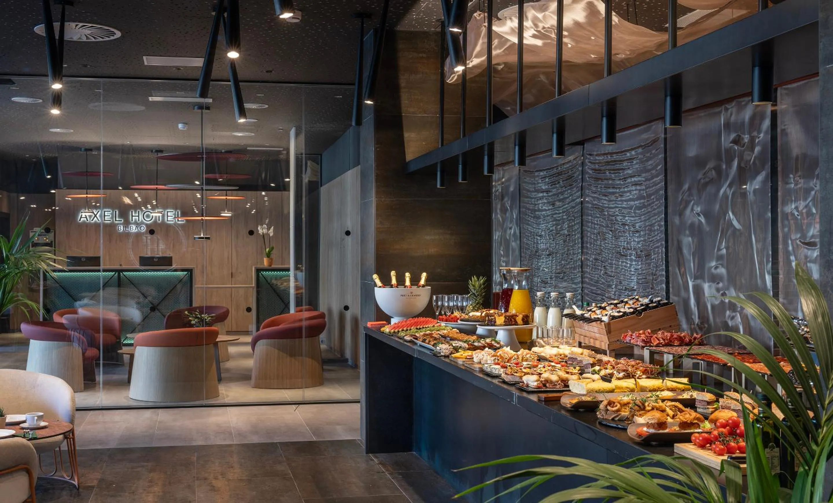 Buffet breakfast in Axel Hotel Bilbao - Adults Only