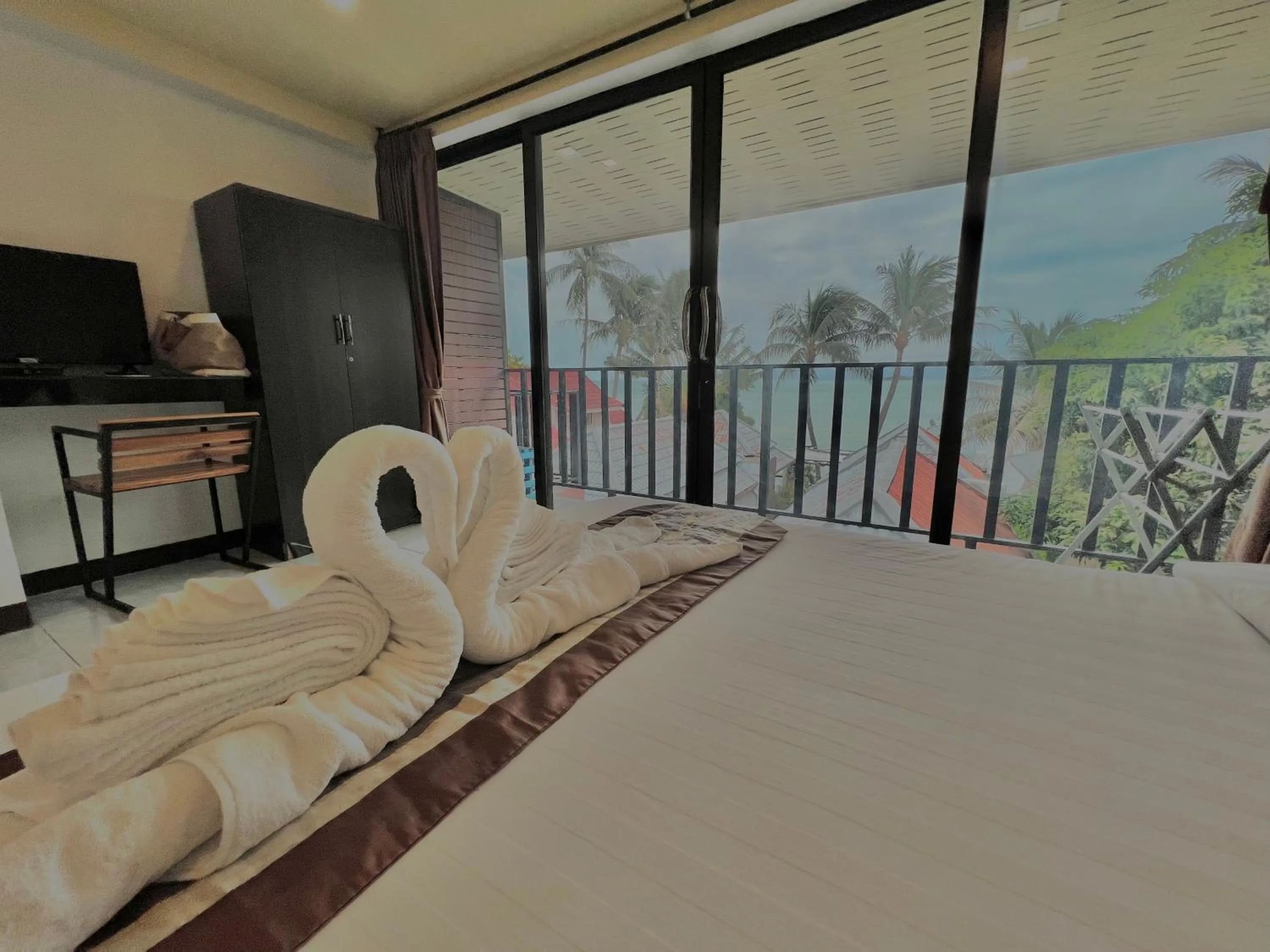 View (from property/room), Bed in The Shore Samui