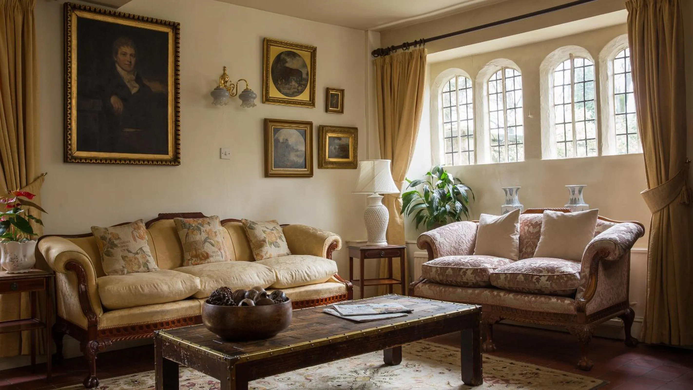 Living room in Biggin Hall Country House Hotel