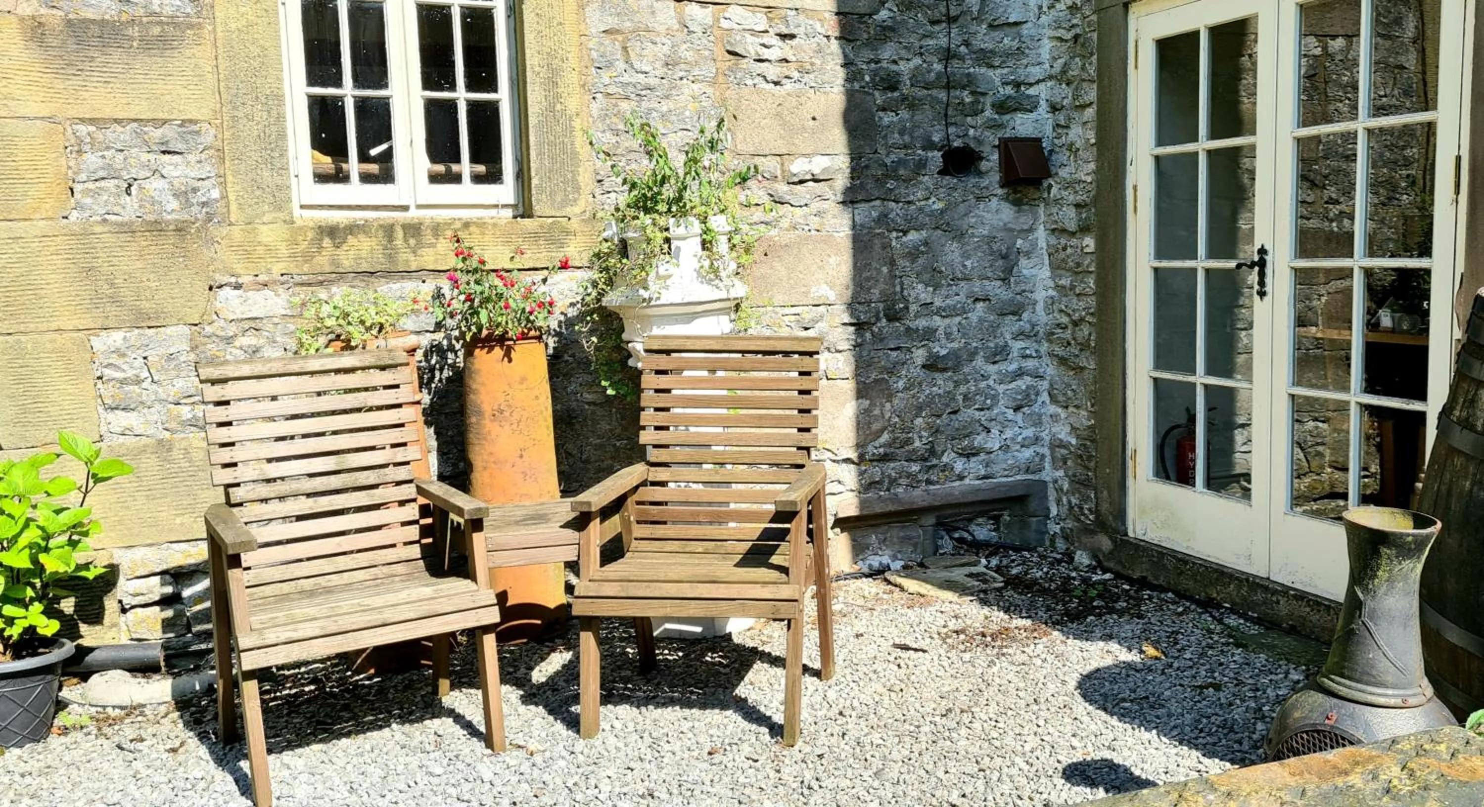 Patio in Biggin Hall Country House Hotel