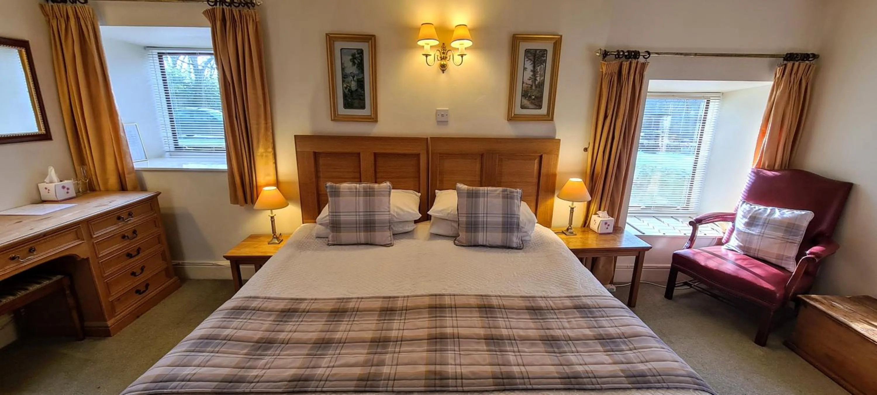 Bed in Biggin Hall Country House Hotel