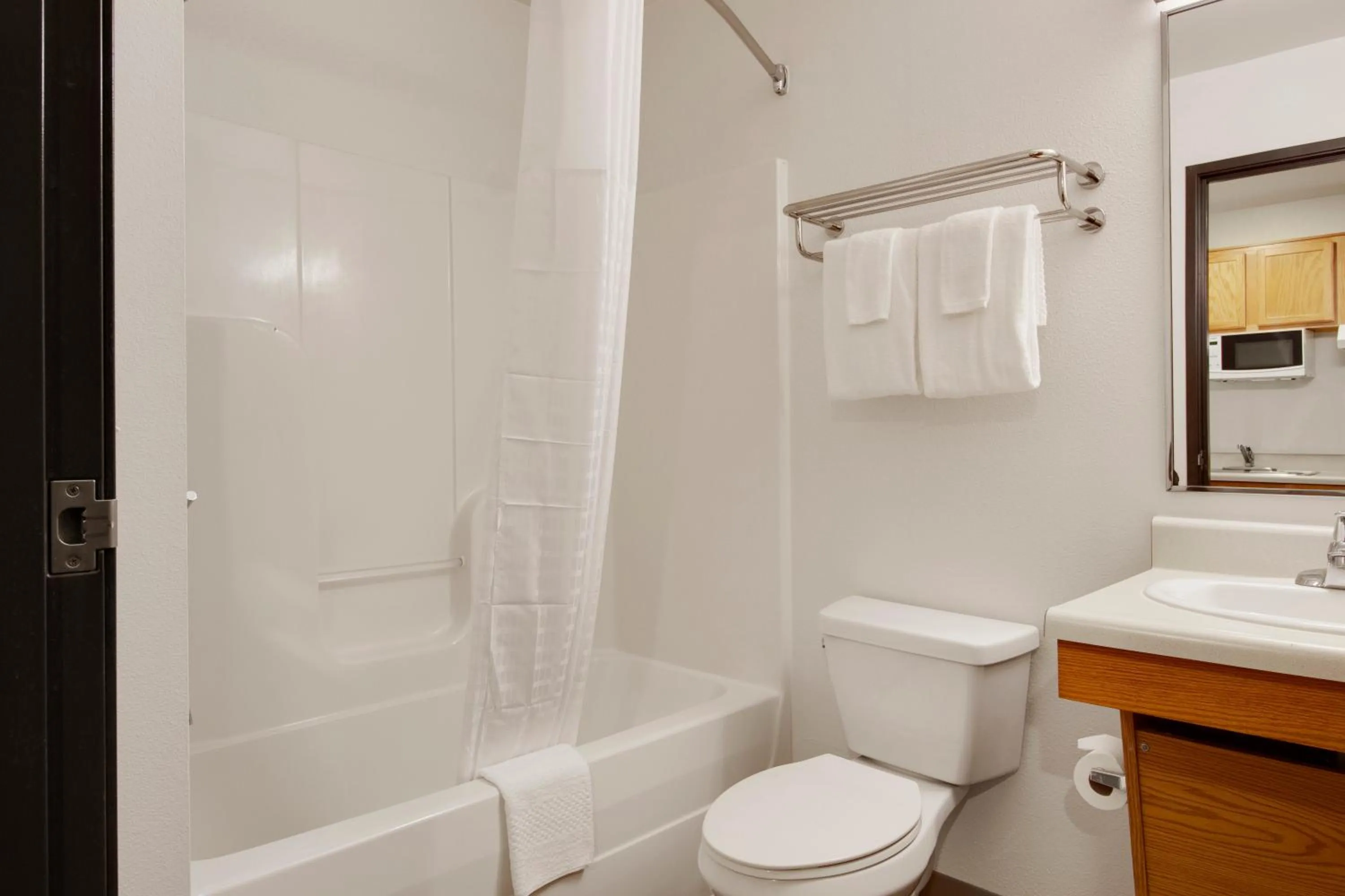 Bathroom in WoodSpring Suites Houston Willowbrook